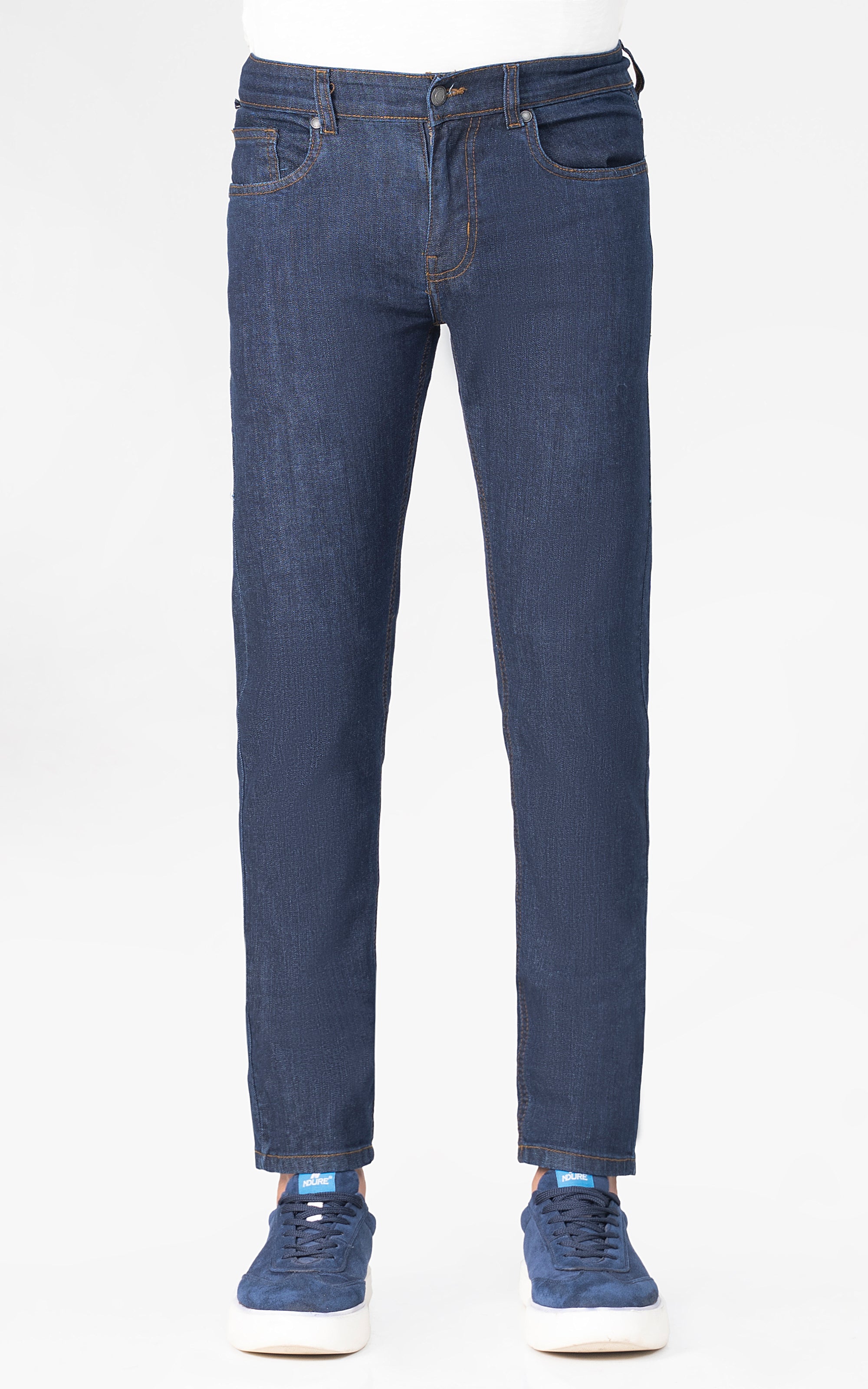 SLIM LEG DENIM JEANS DARK BLUE