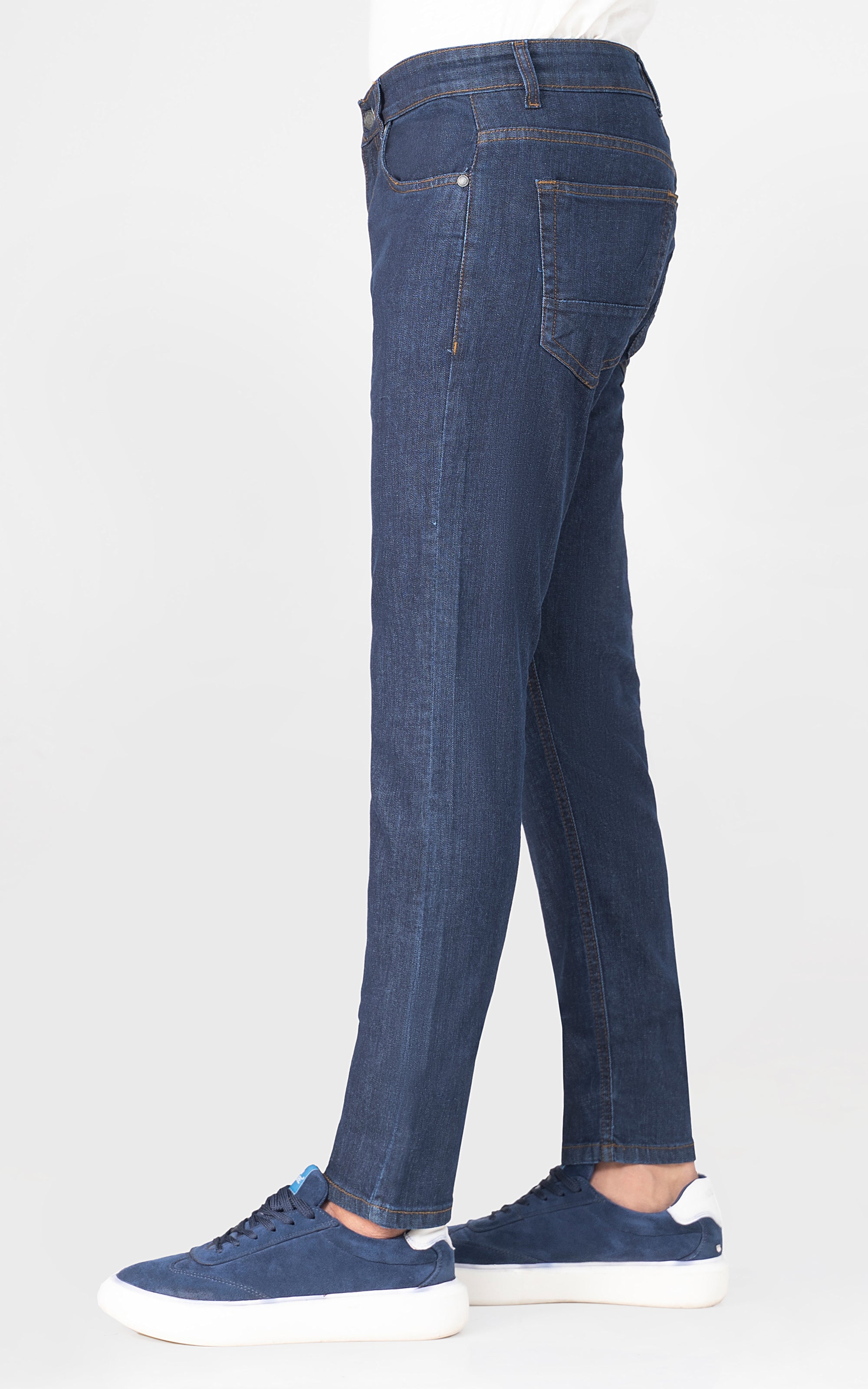 SLIM LEG DENIM JEANS DARK BLUE