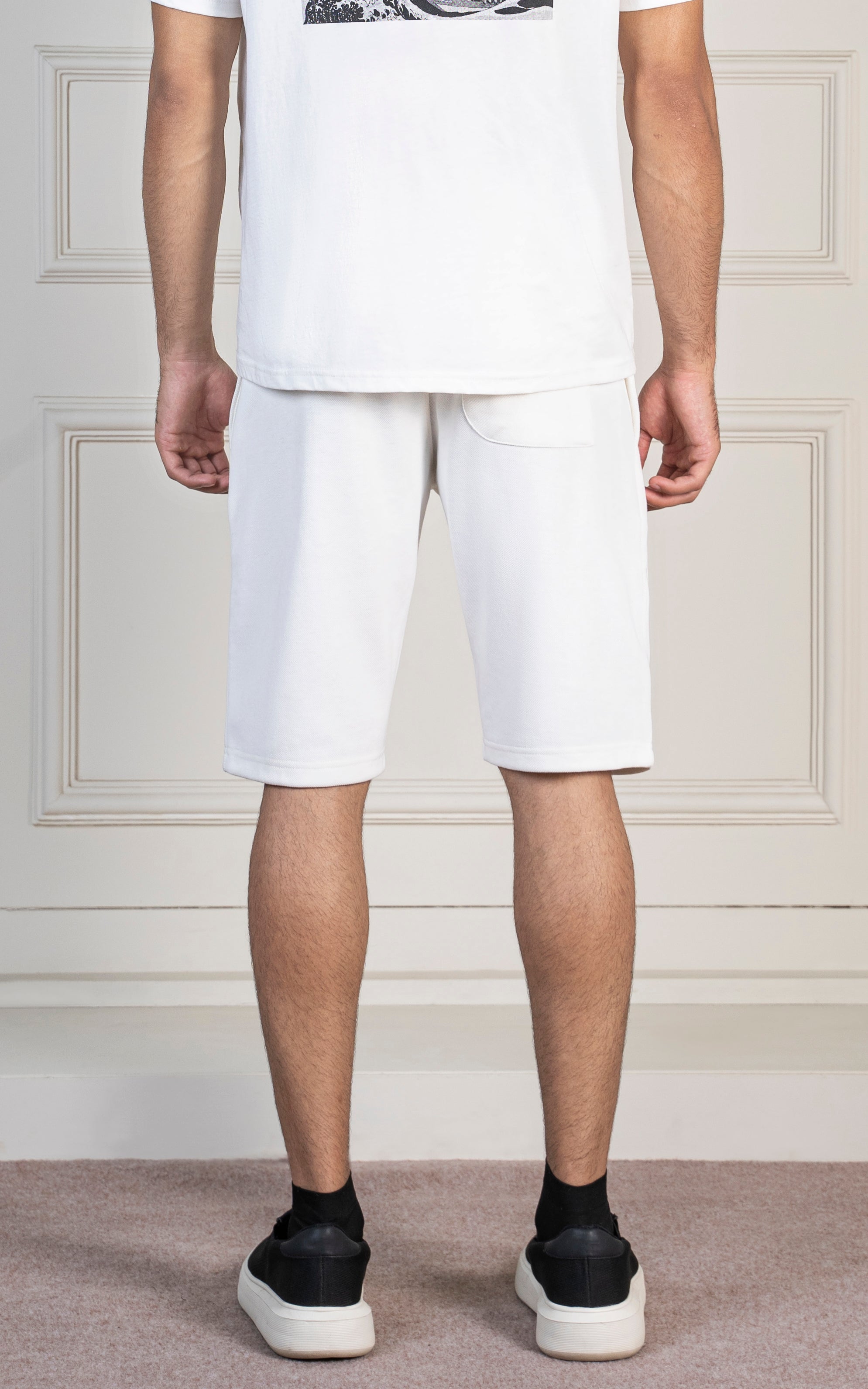 SLIM FIT PIQUE INTERLOCK SHORT WHITE