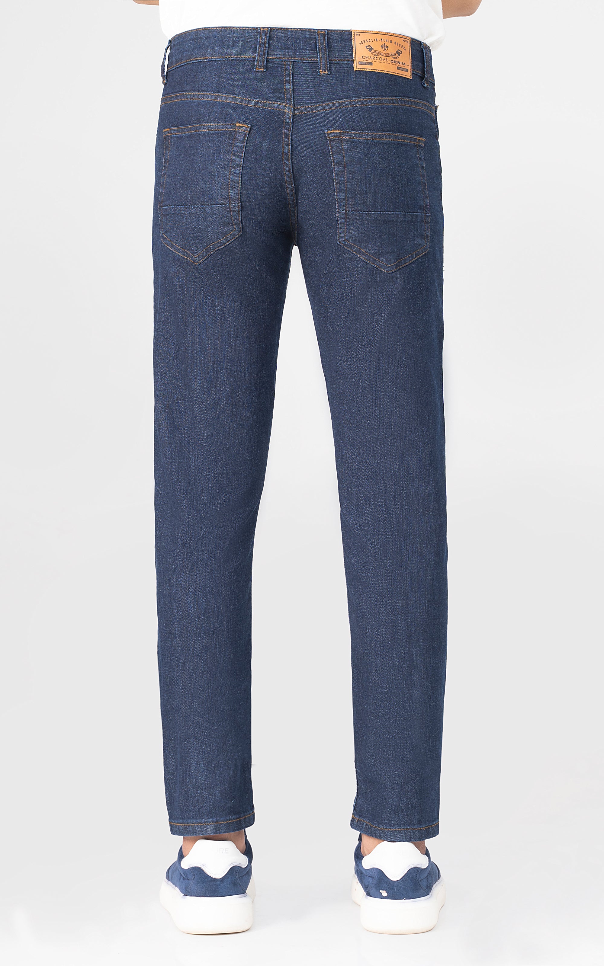 SLIM LEG DENIM JEANS DARK BLUE