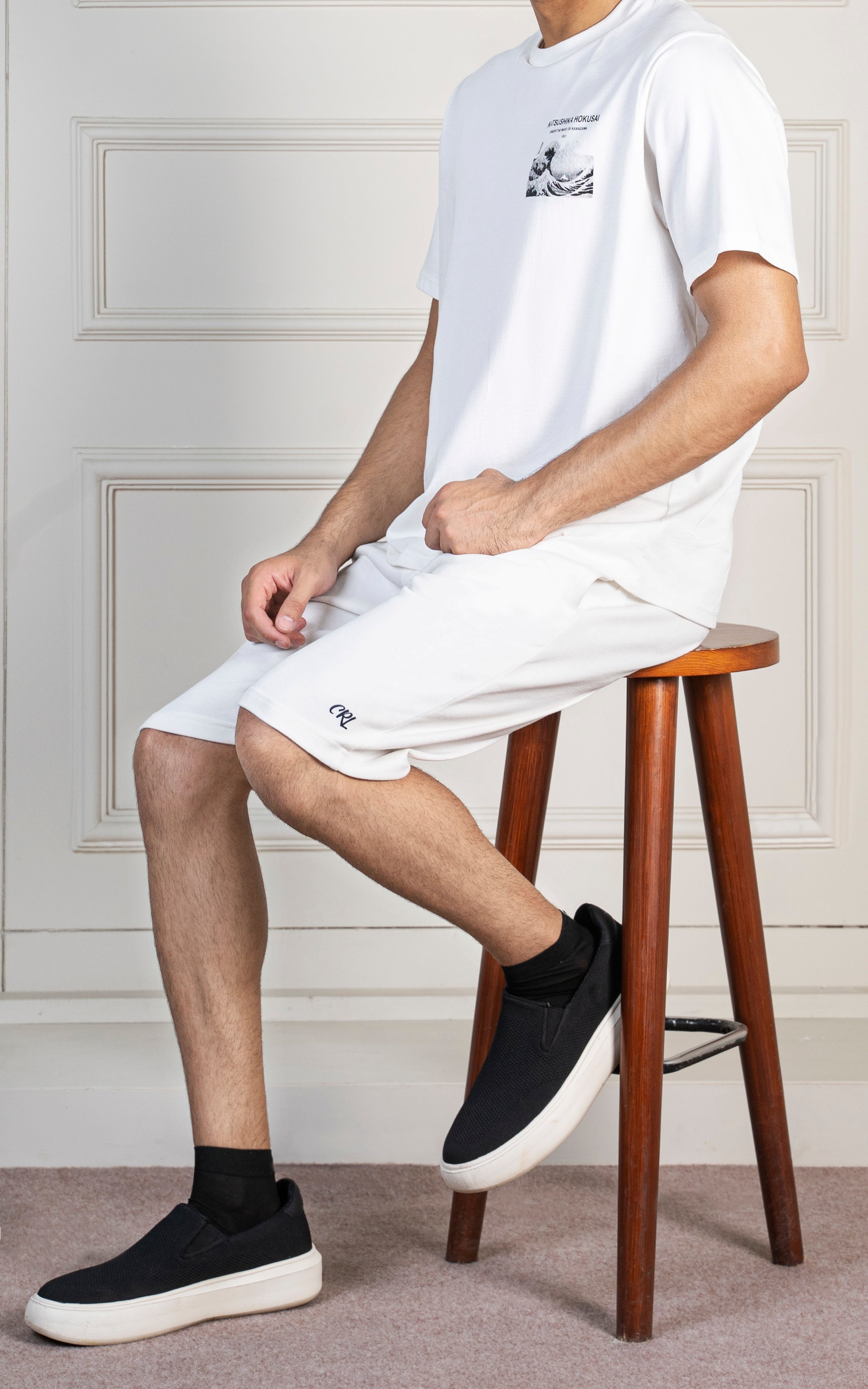 SLIM FIT PIQUE INTERLOCK SHORT WHITE