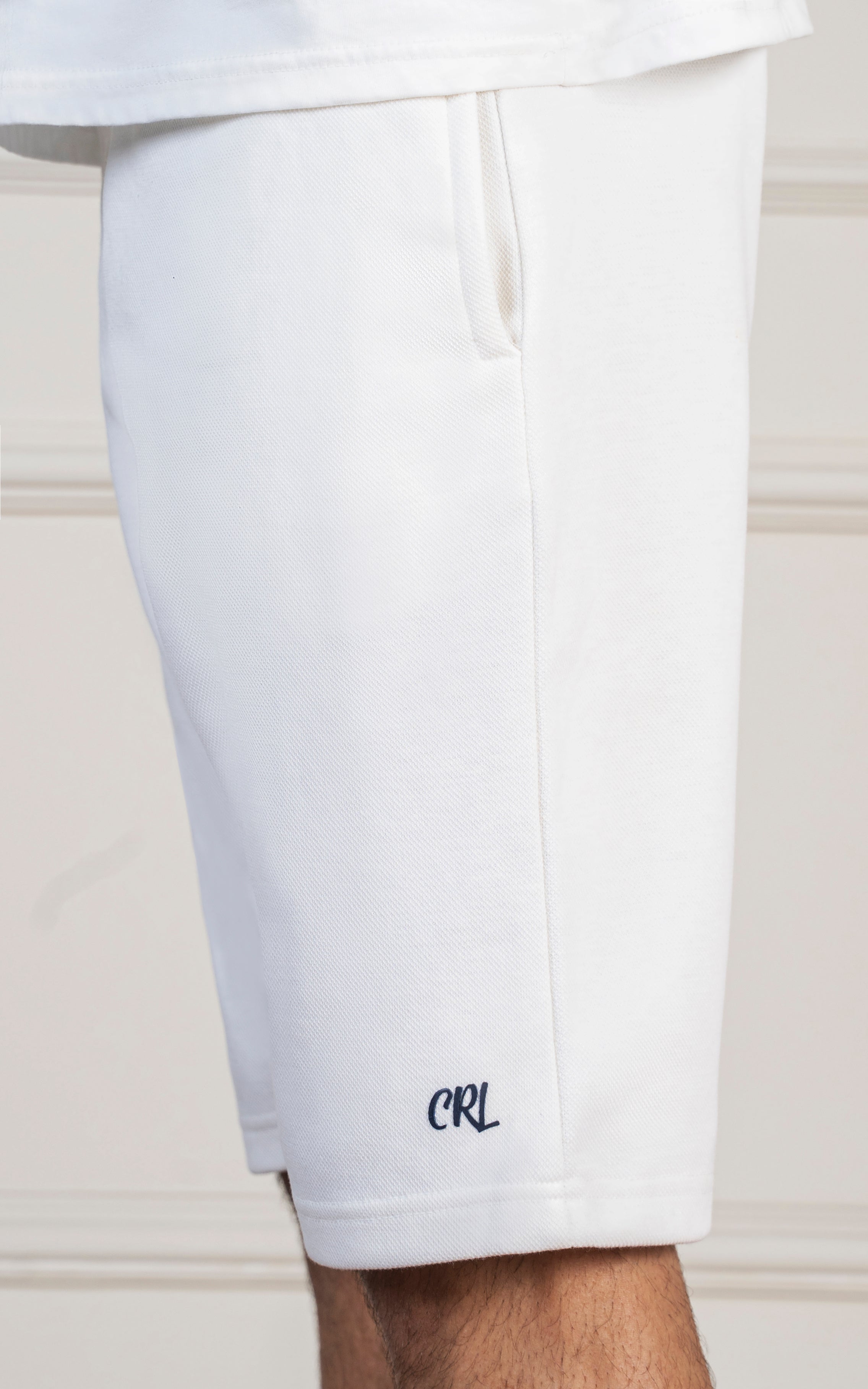 SLIM FIT PIQUE INTERLOCK SHORT WHITE