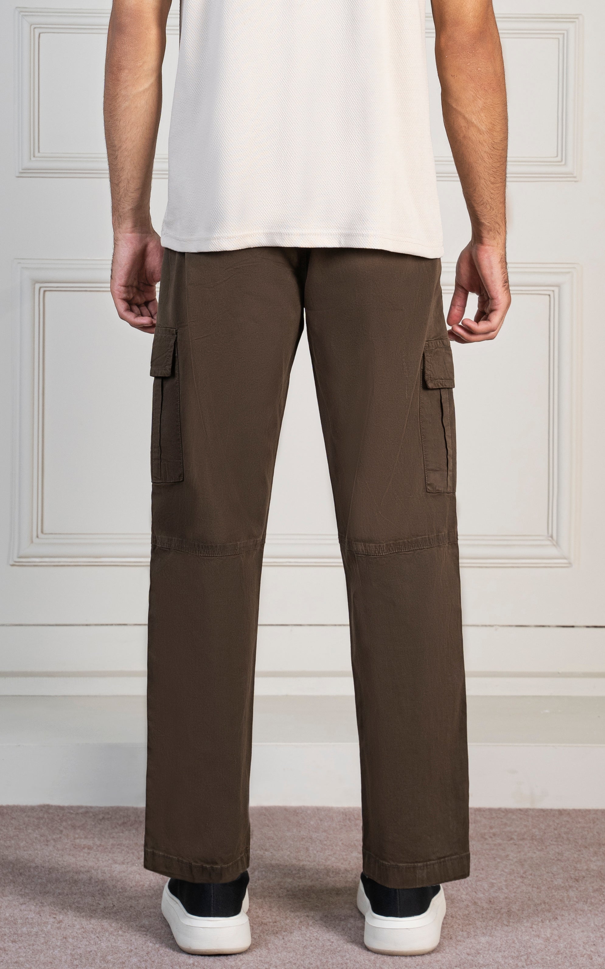 STRAIGHT FIT CARGO TROUSER DARK OLIVE