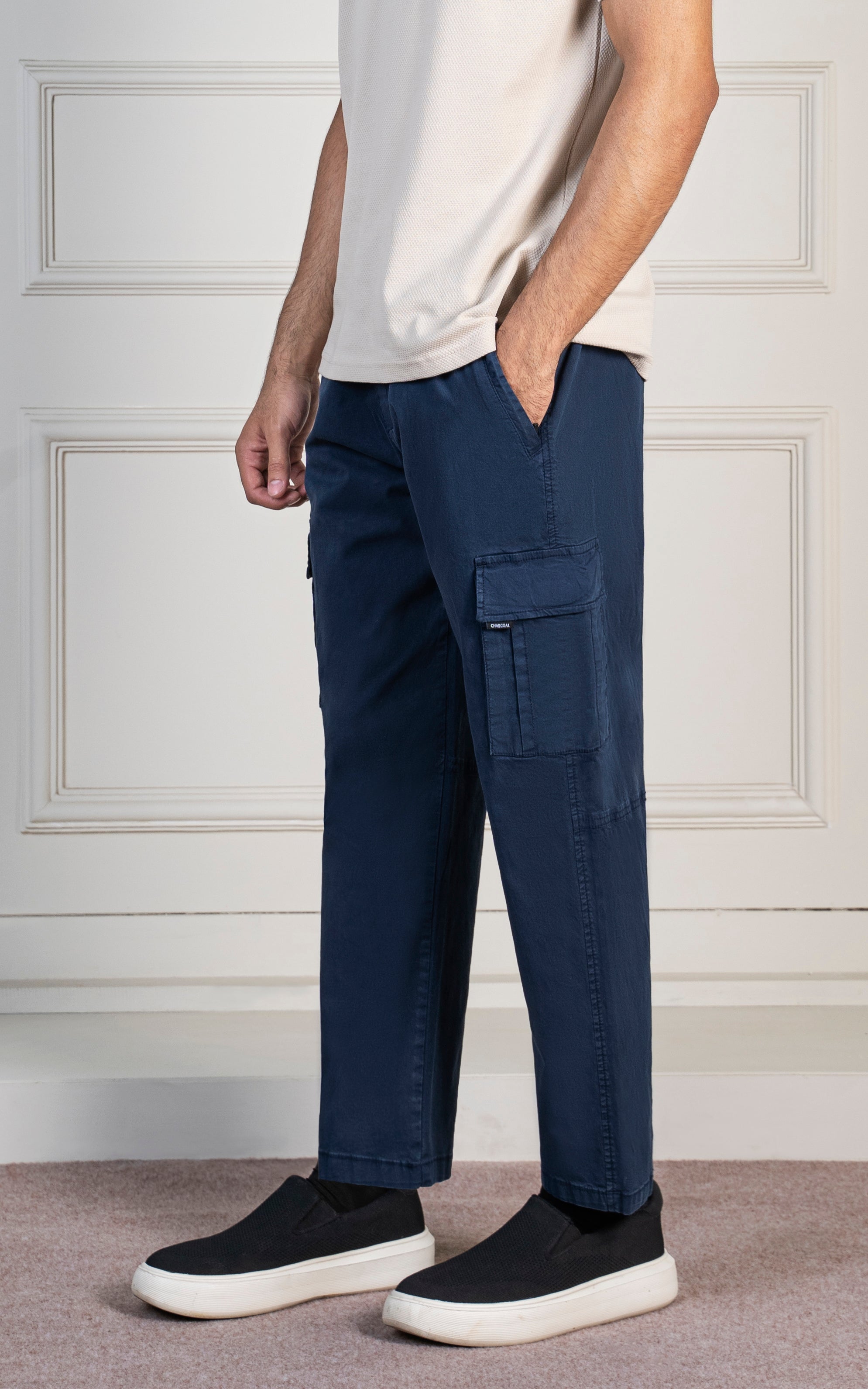 STRAIGHT FIT CARGO TROUSER NAVY