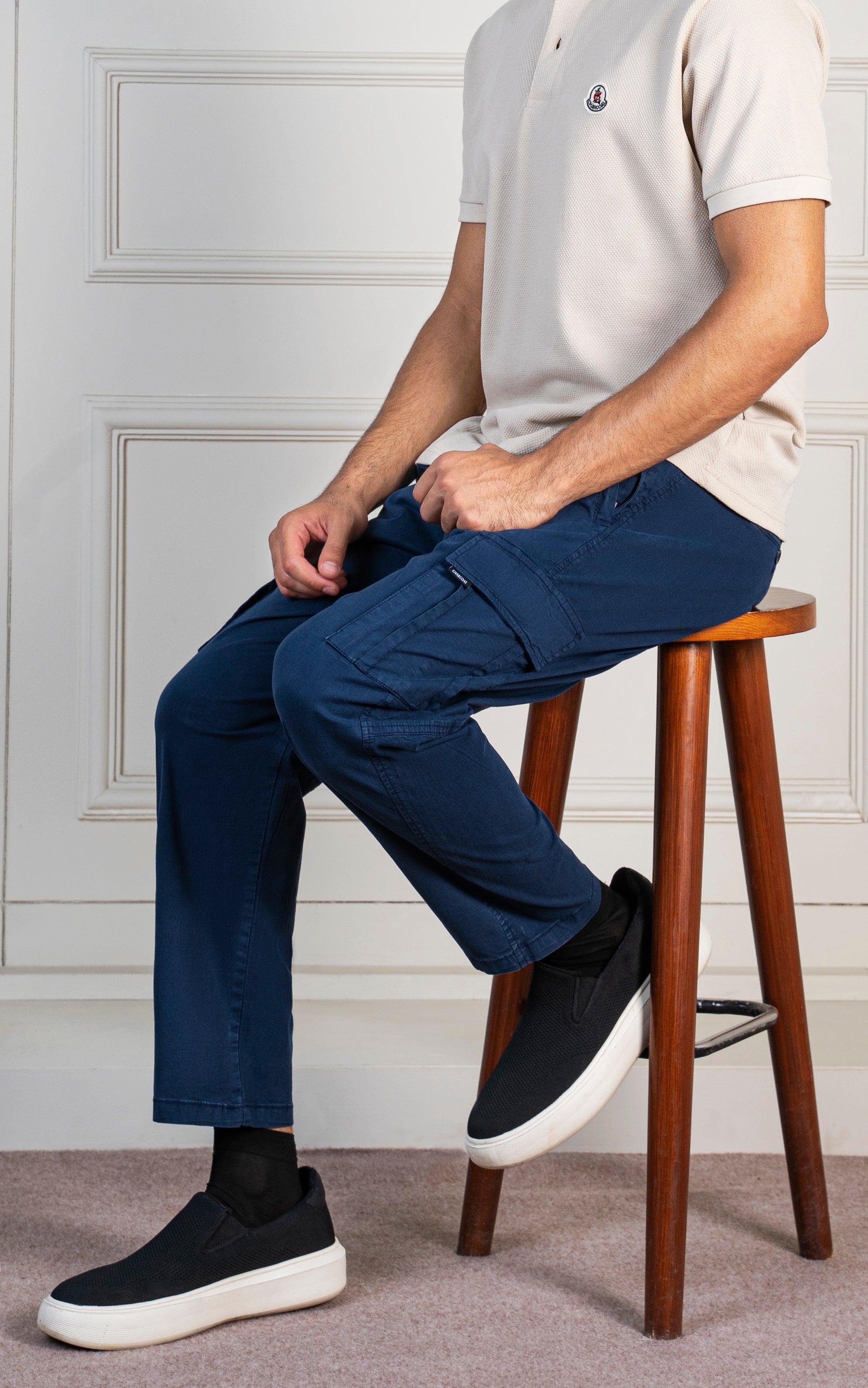 STRAIGHT FIT CARGO TROUSER NAVY