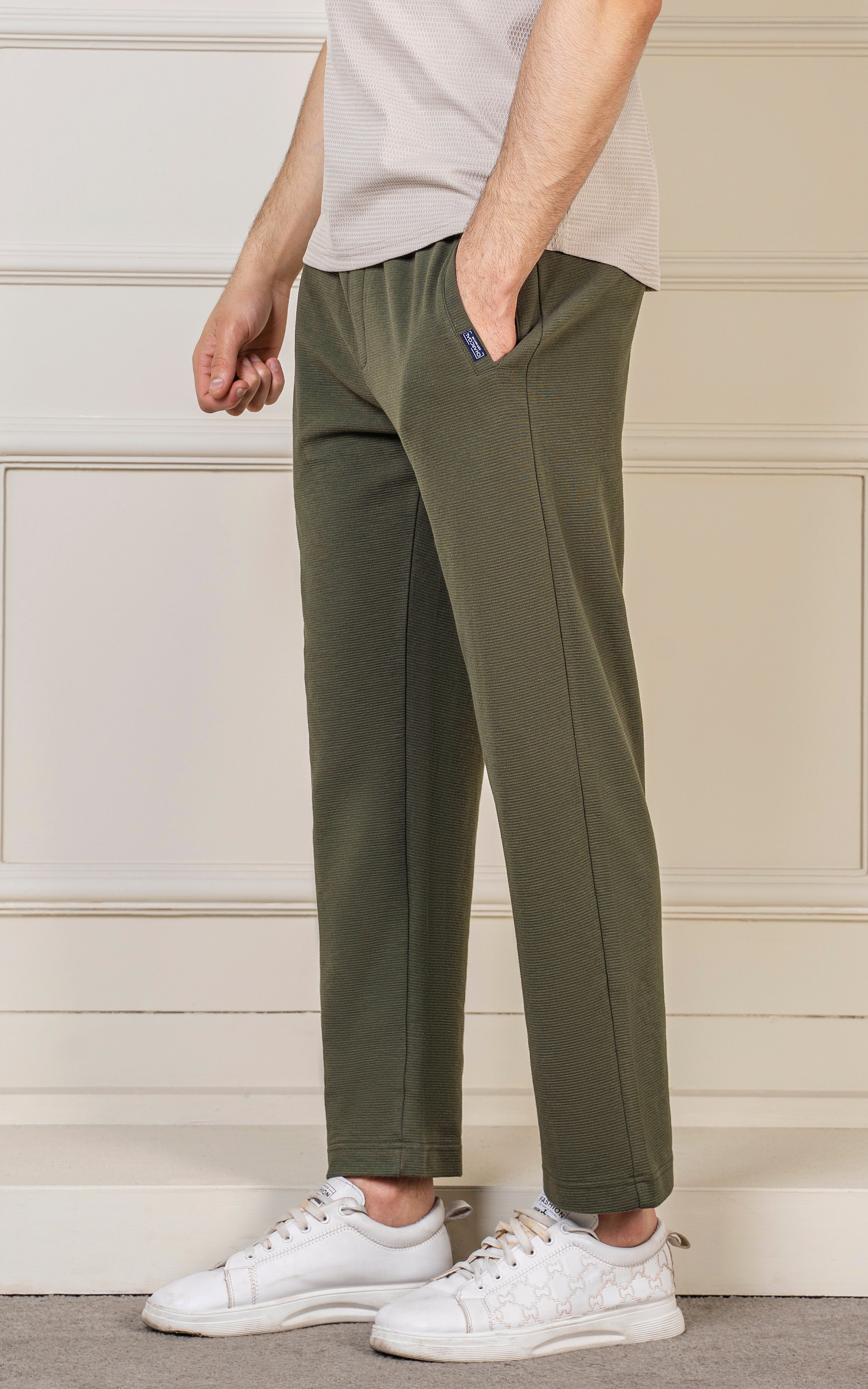 LOOSE FIT OTTOMAN JOGGER TROUSER OLIVE
