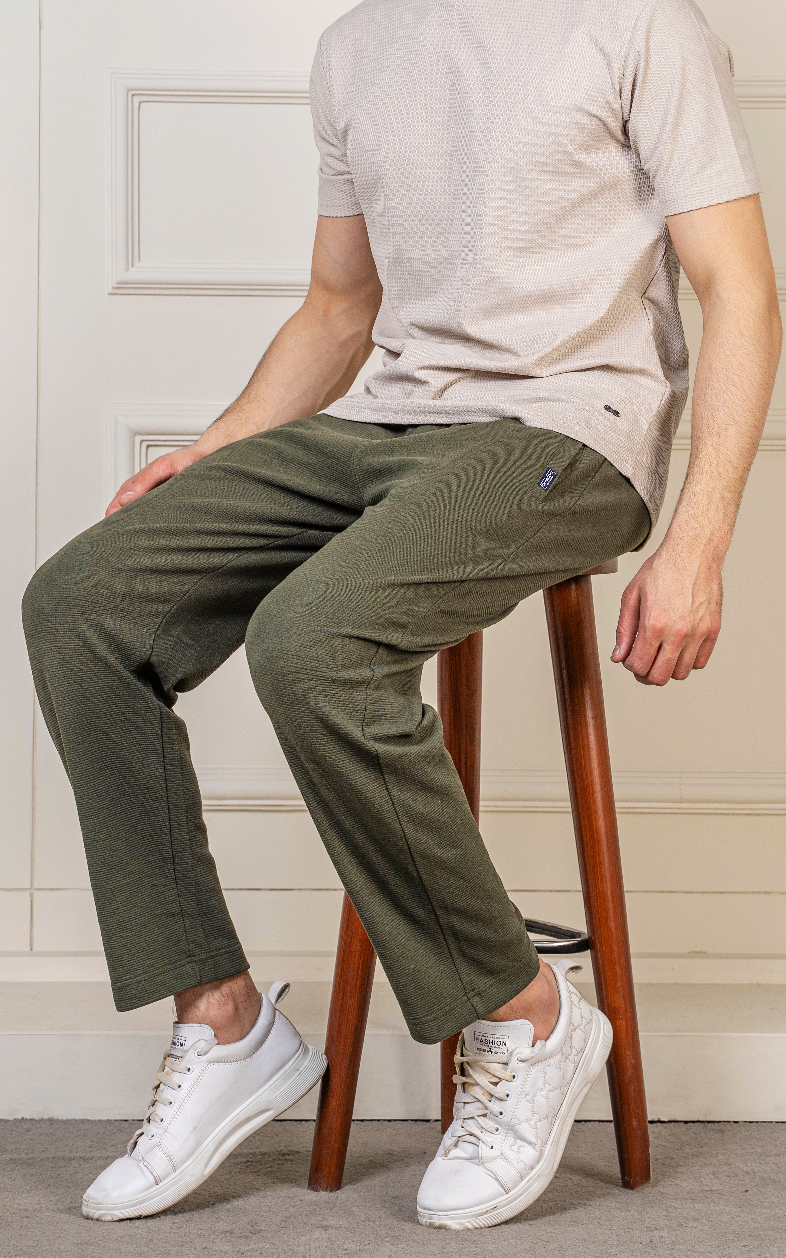 LOOSE FIT OTTOMAN JOGGER TROUSER OLIVE