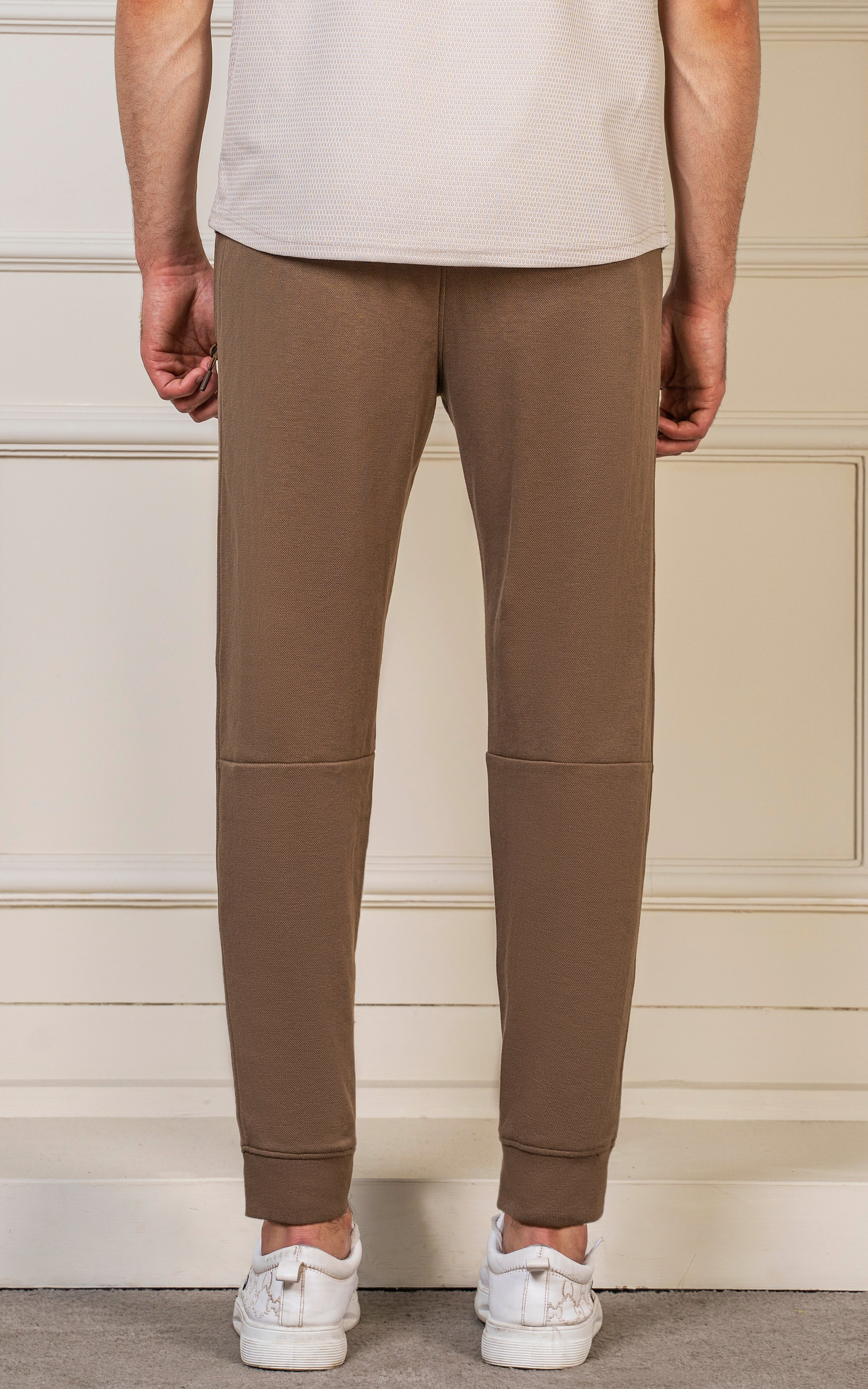 SLIM FIT PIQUE INTERLOCK JOGGER TROUSER KHAKI
