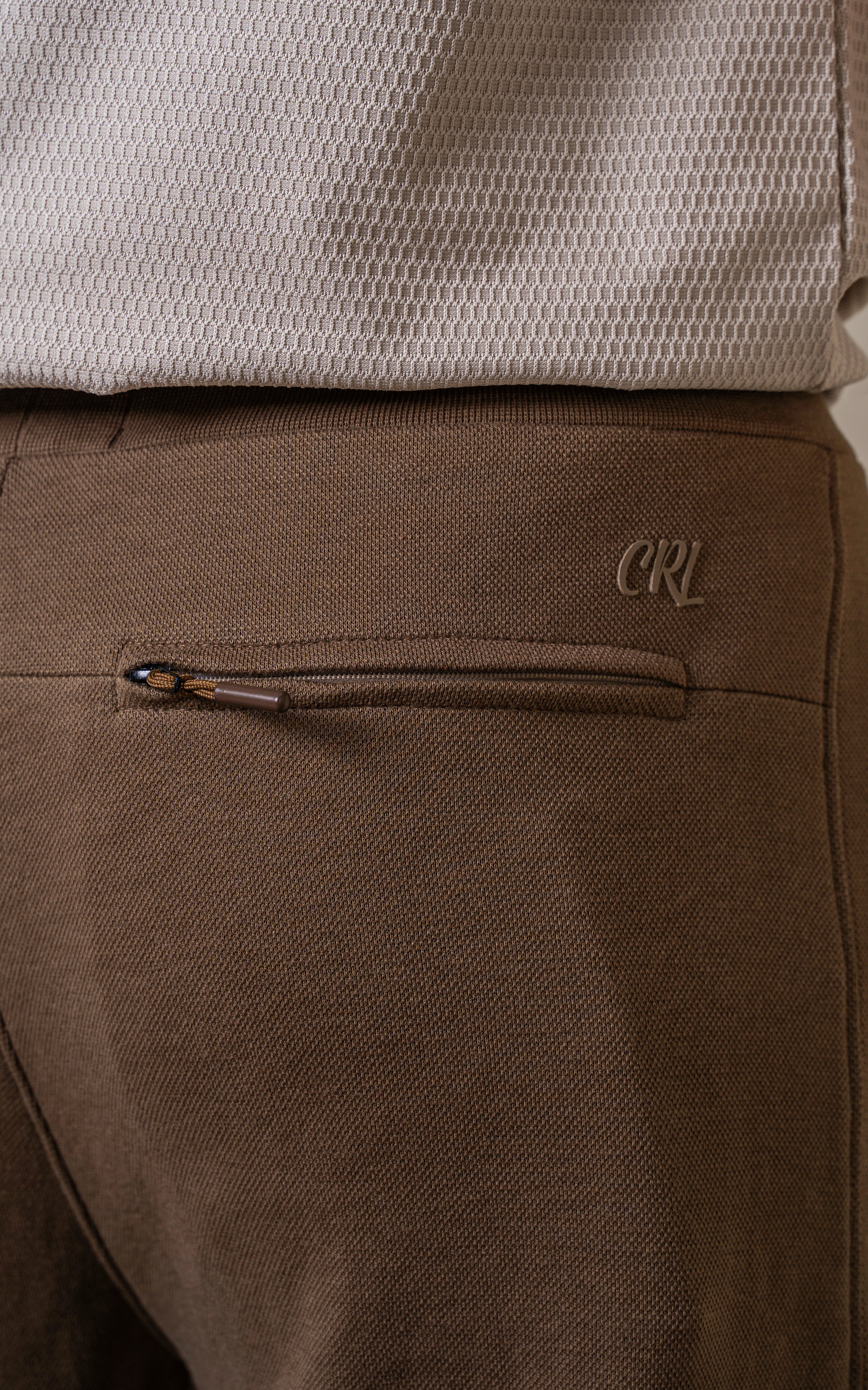 SLIM FIT PIQUE INTERLOCK JOGGER TROUSER KHAKI