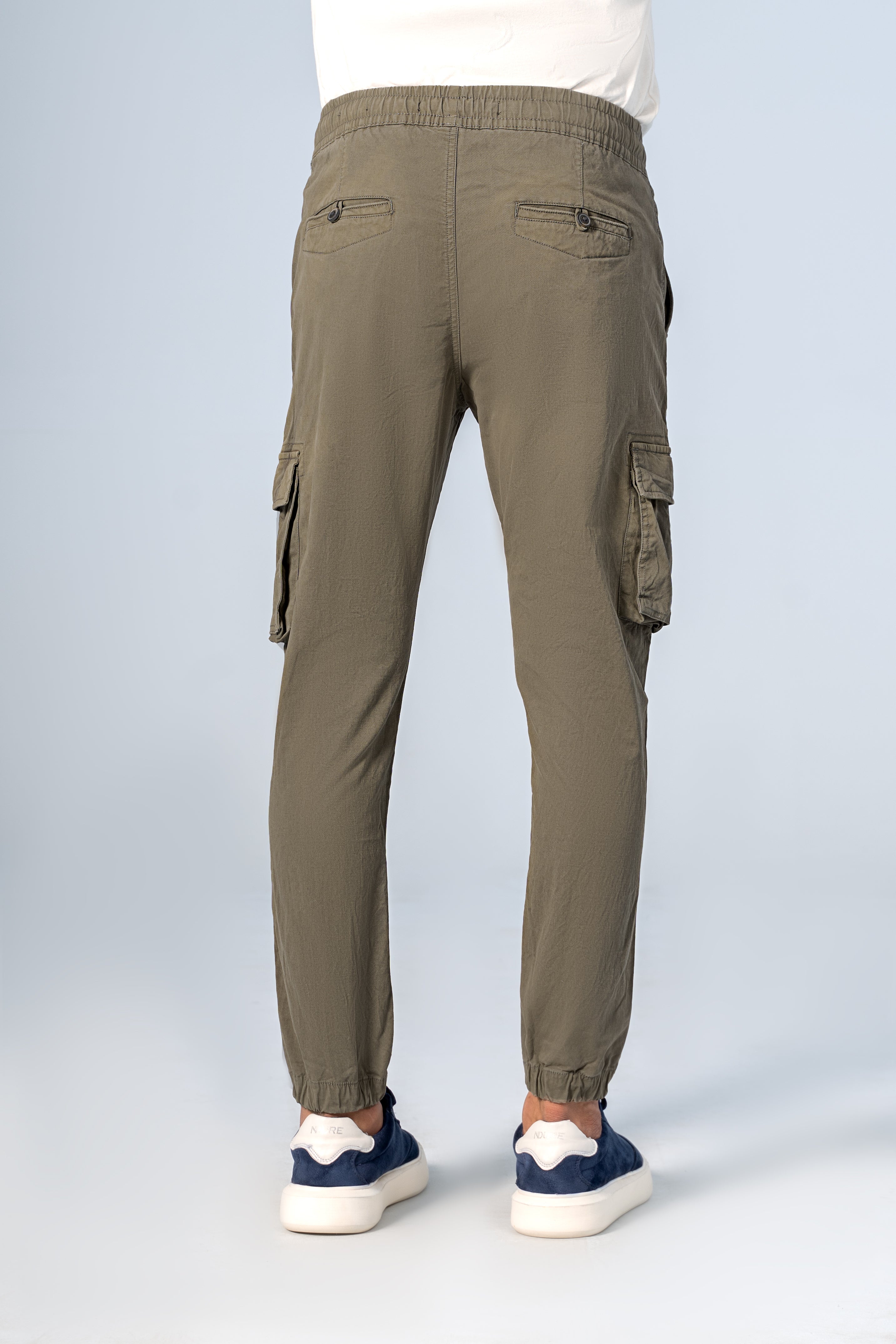 CARGO JOGGER ENZYME WASHED TROUSER OLIVE - Charcoal Clothing