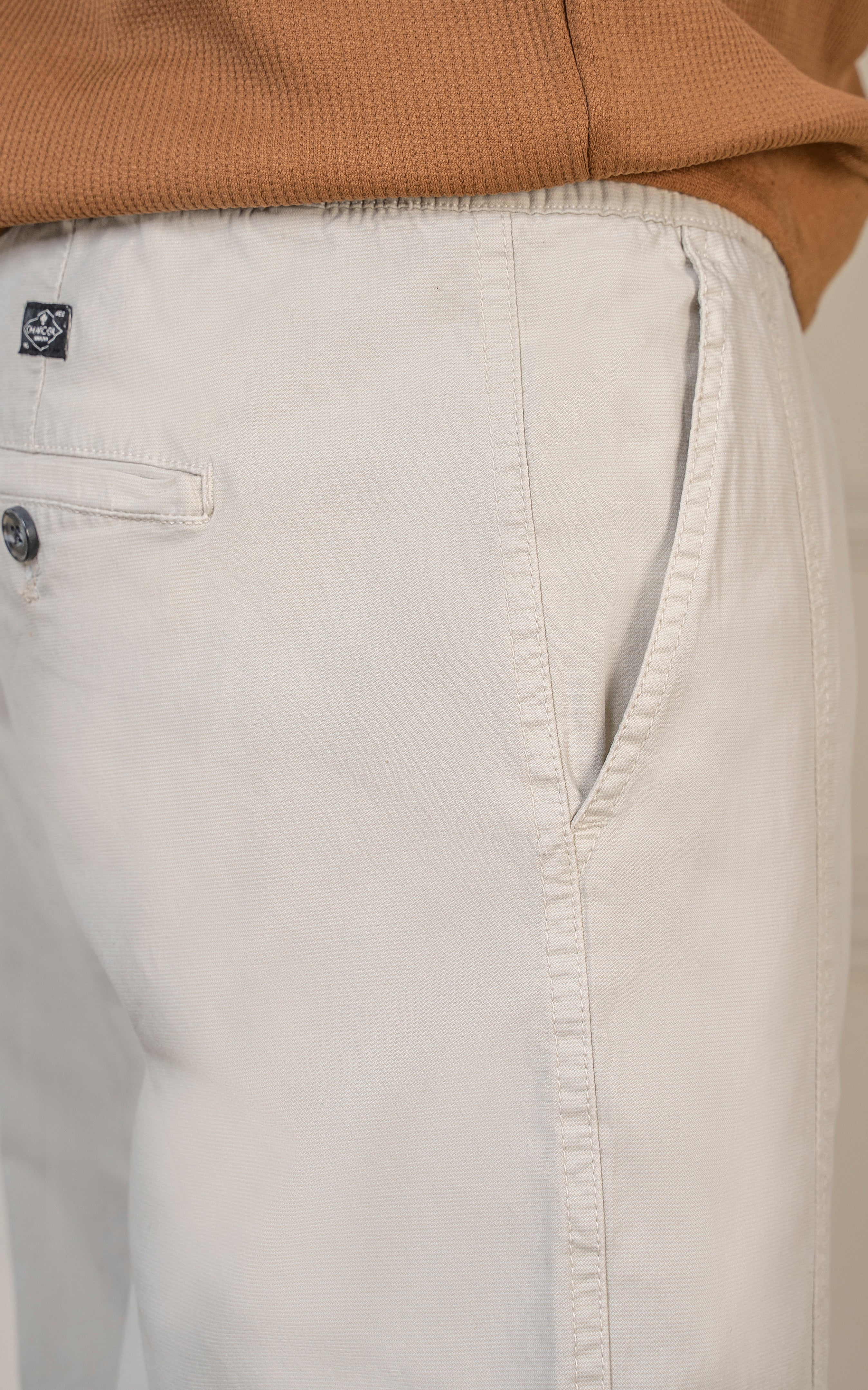 STRAIGHT FIT TEXTURED CARGO TROUSER BEIGE