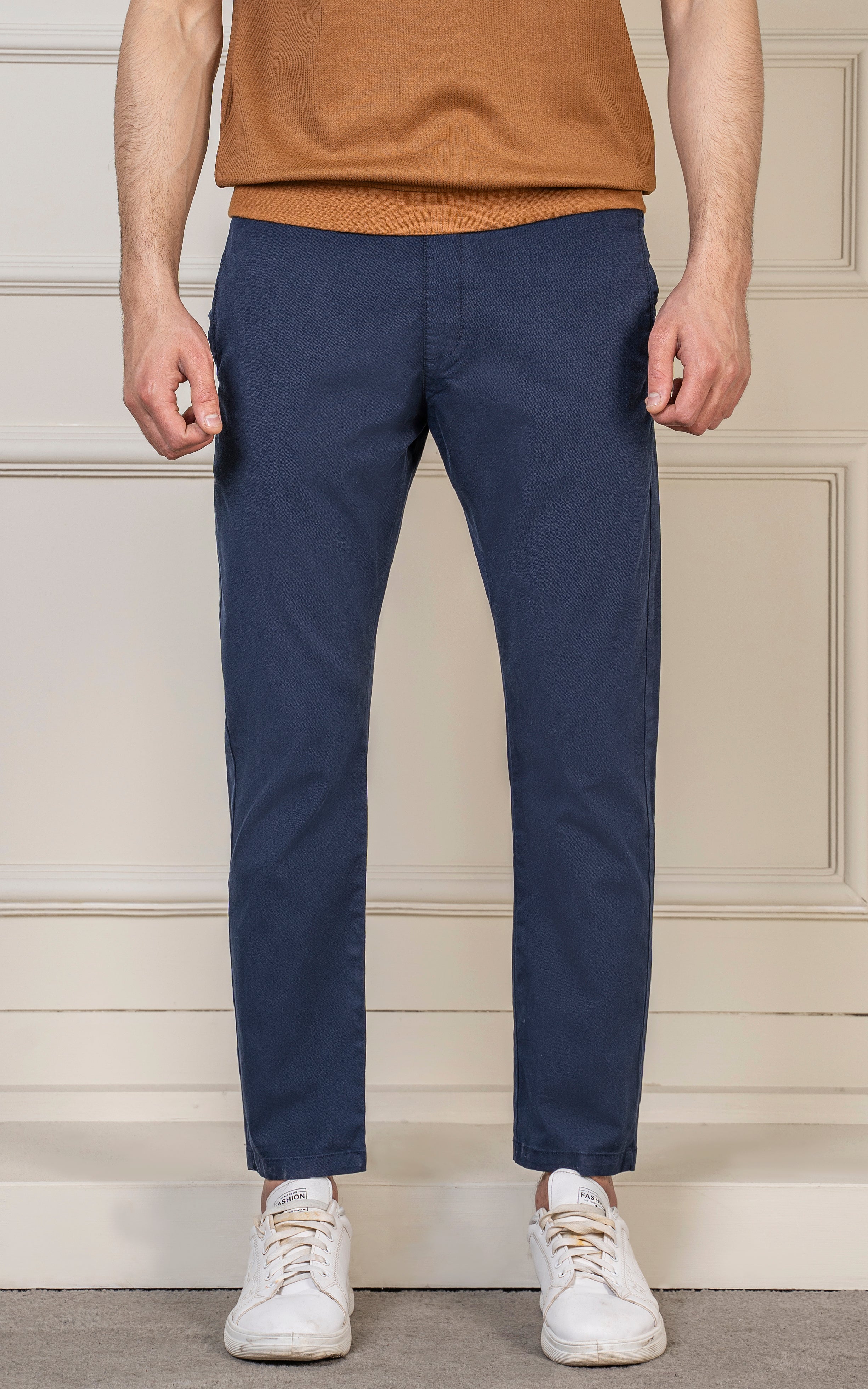 SLIM FIT TEXTURED JOGGER TROUSER NAVY