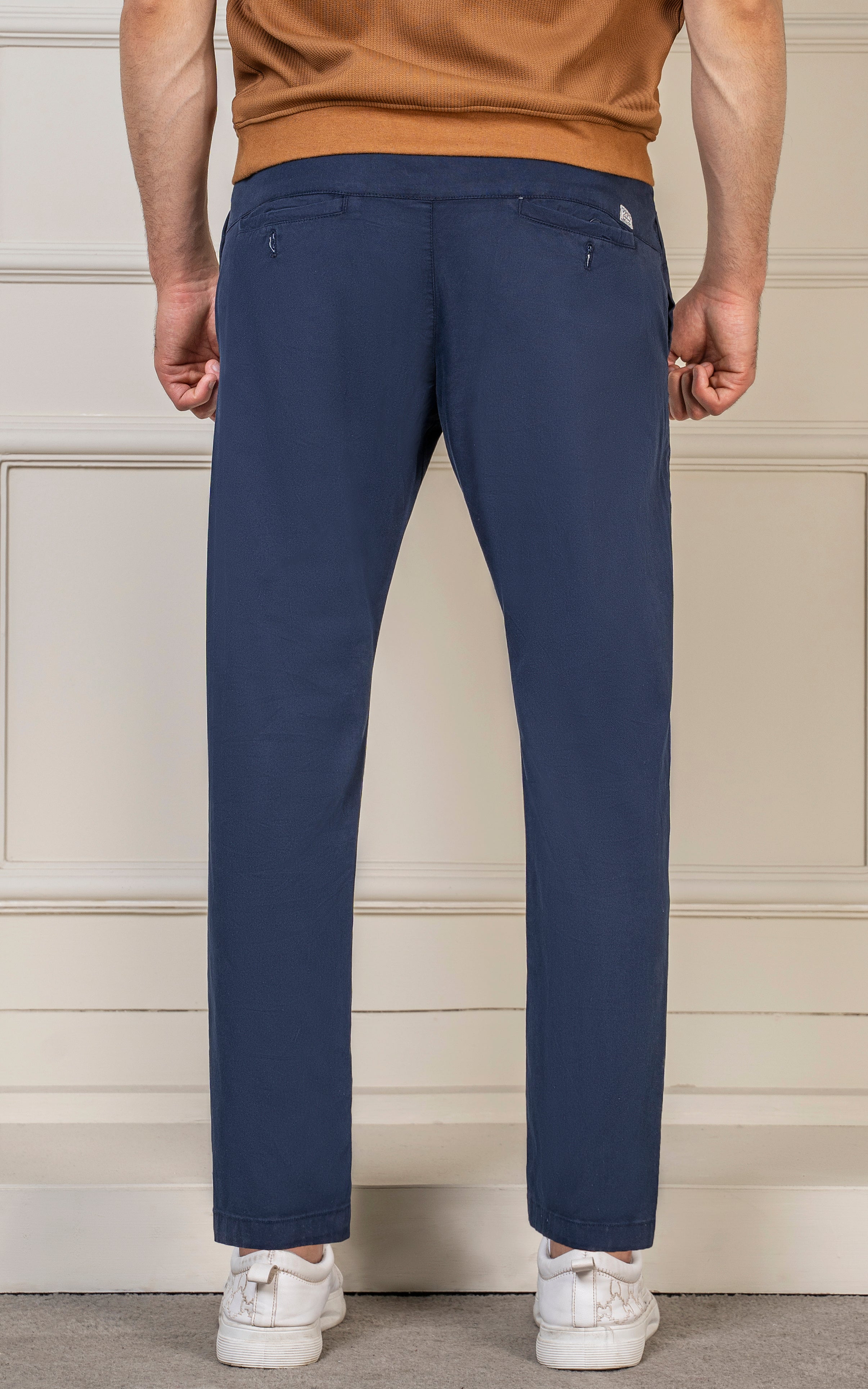 SLIM FIT TEXTURED JOGGER TROUSER NAVY