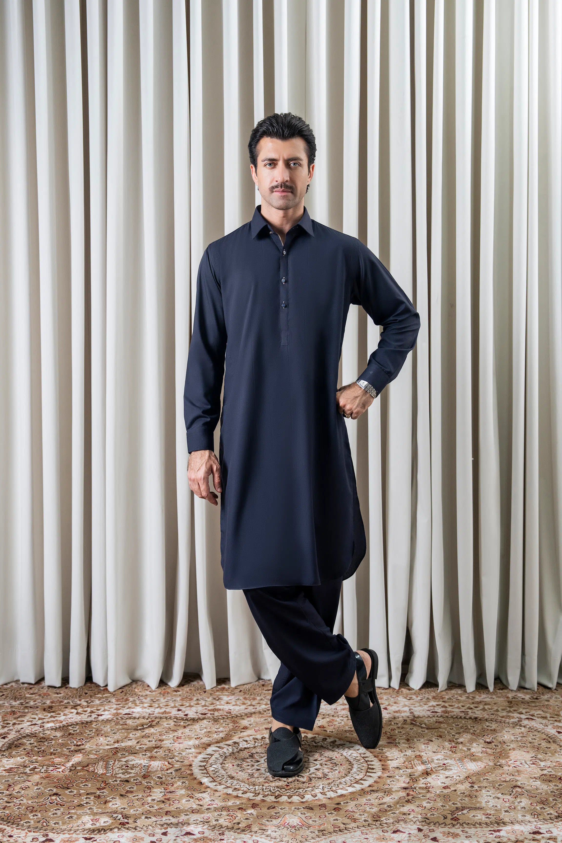 BLENDED KAMEEZ SHALWAR - SIGNATURE COLLECTION NAVY