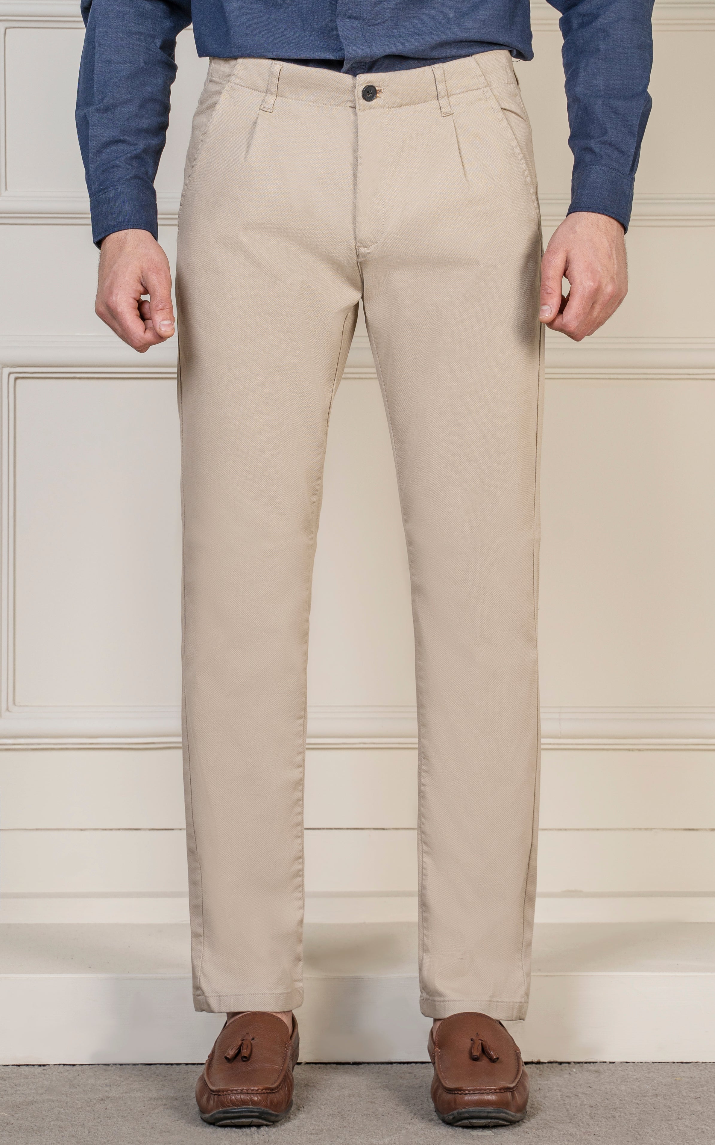SMART FIT DOBBY PANT BEIGE