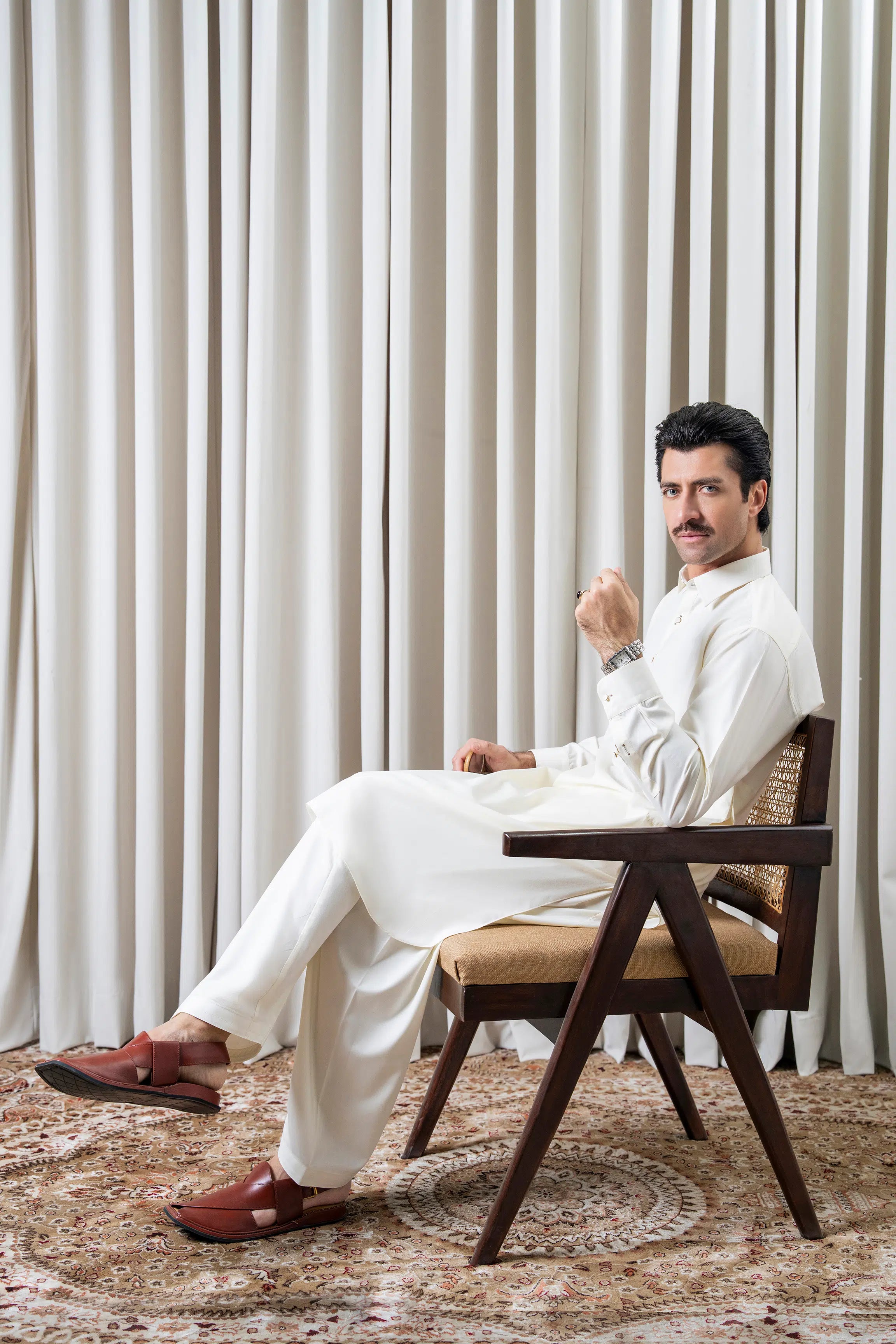 BLENDED KAMEEZ SHALWAR - SIGNATURE COLLECTION OFF WHITE