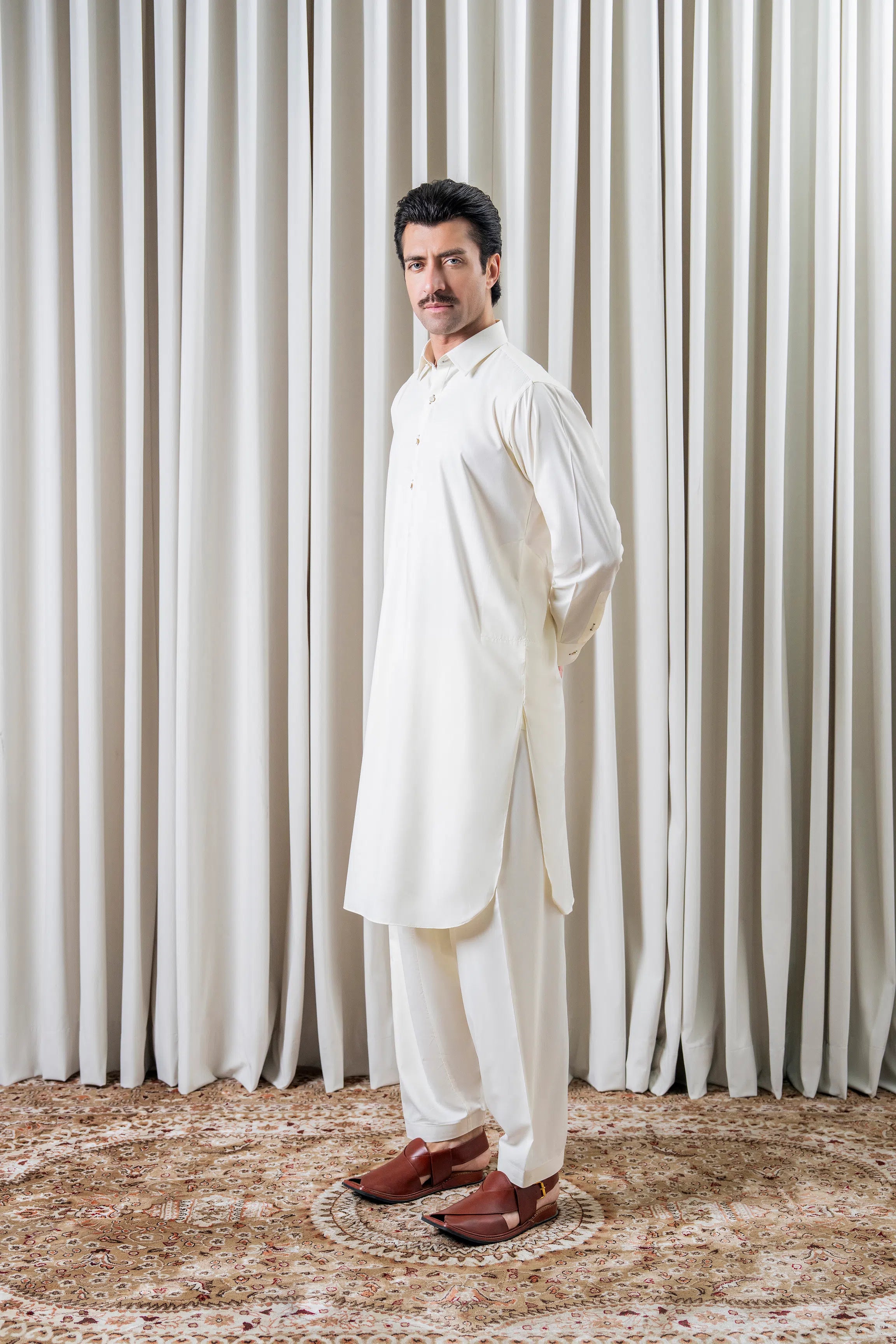 BLENDED KAMEEZ SHALWAR - SIGNATURE COLLECTION OFF WHITE