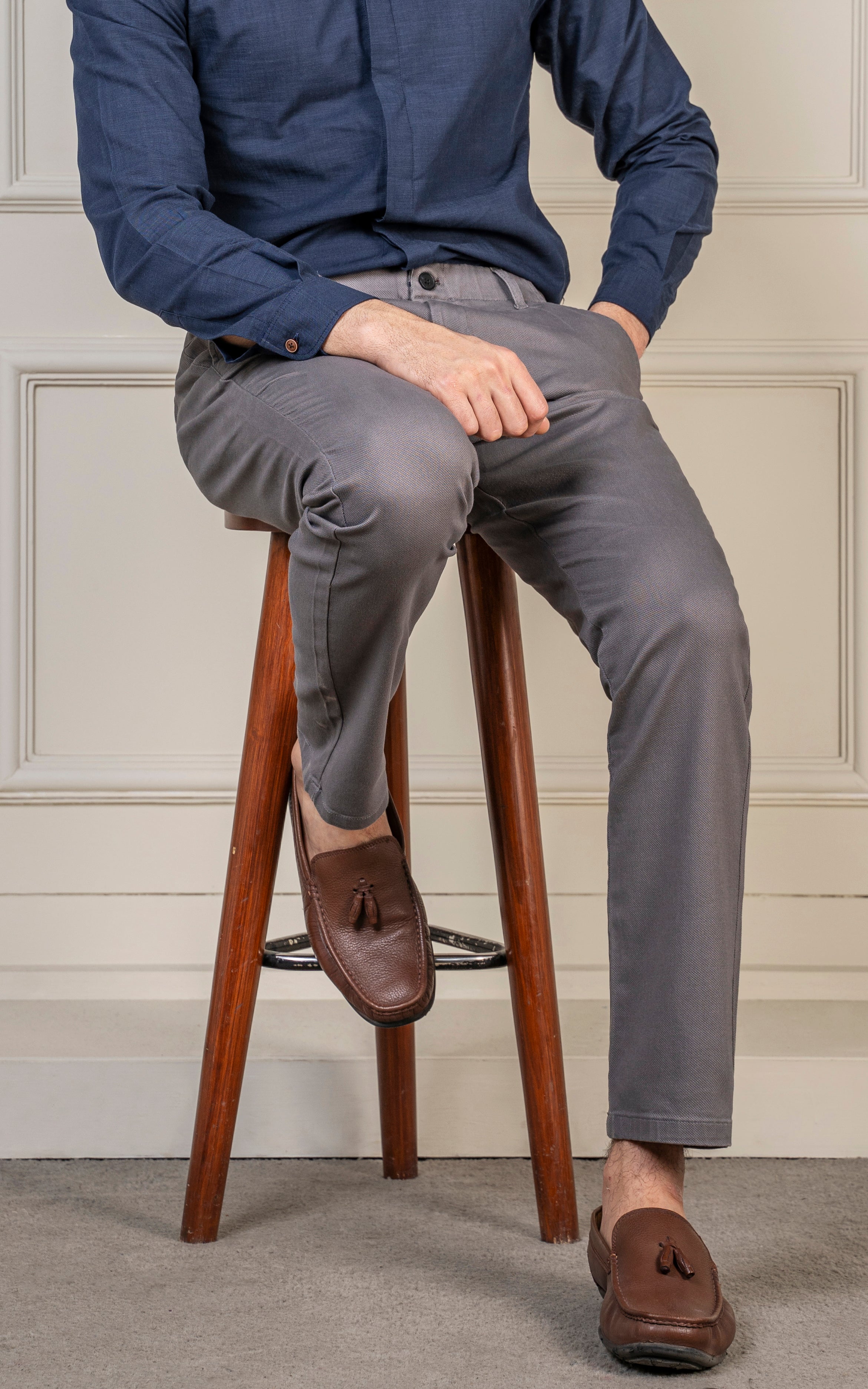 SMART FIT DOBBY PANT GREY