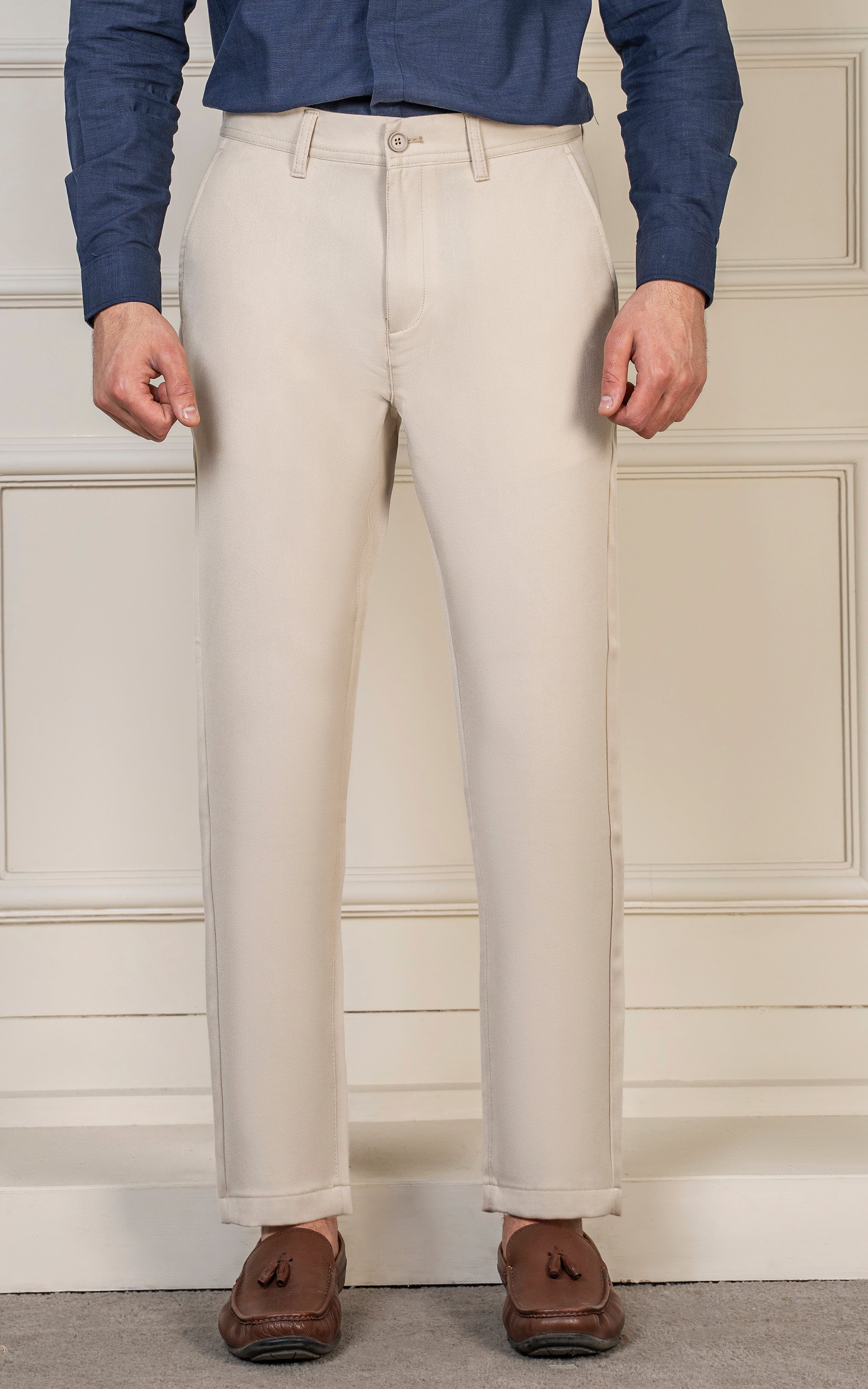 LOOSE FIT PLAIN PANT  LIGHT KHAKI