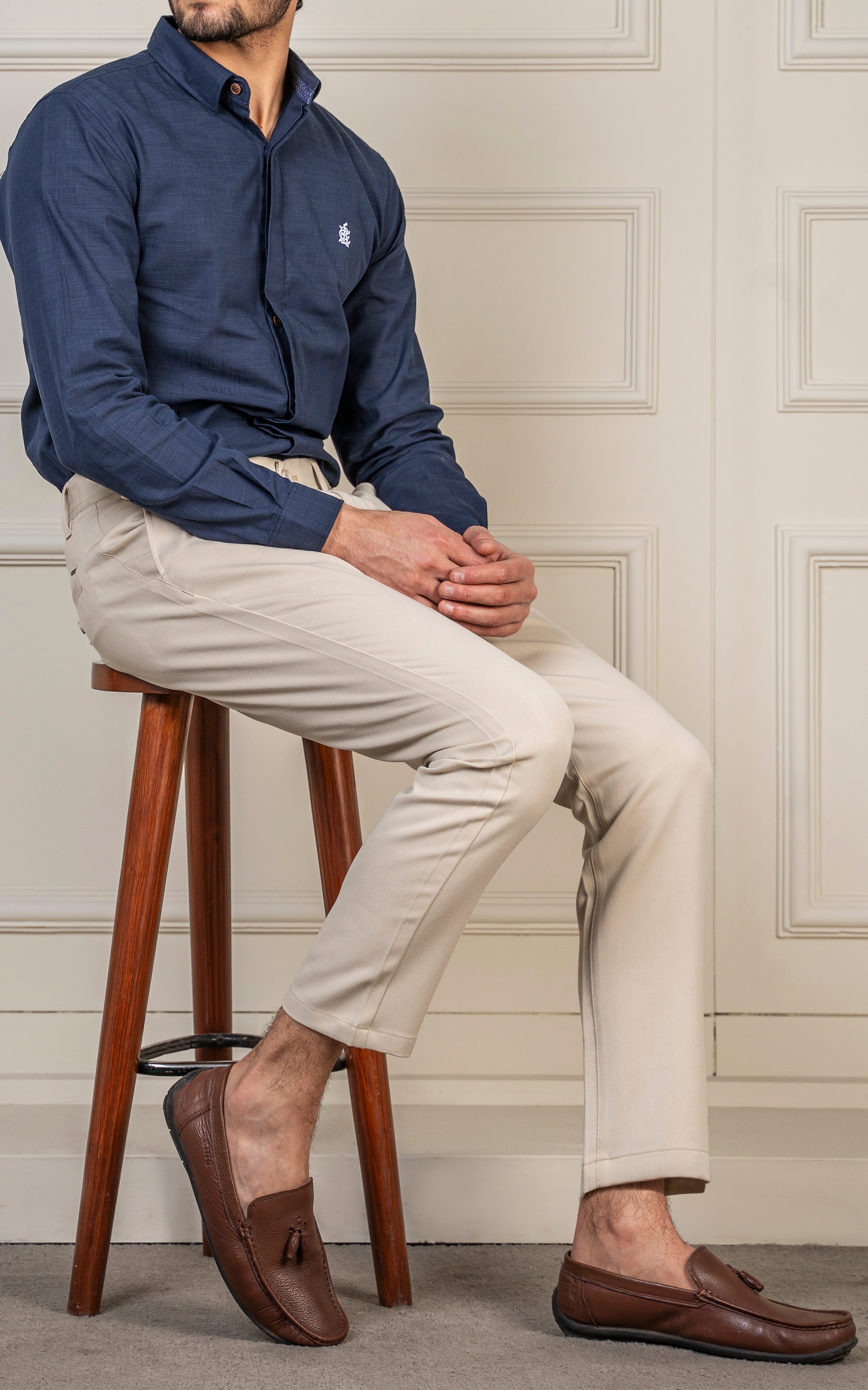 LOOSE FIT PLAIN PANT  LIGHT KHAKI