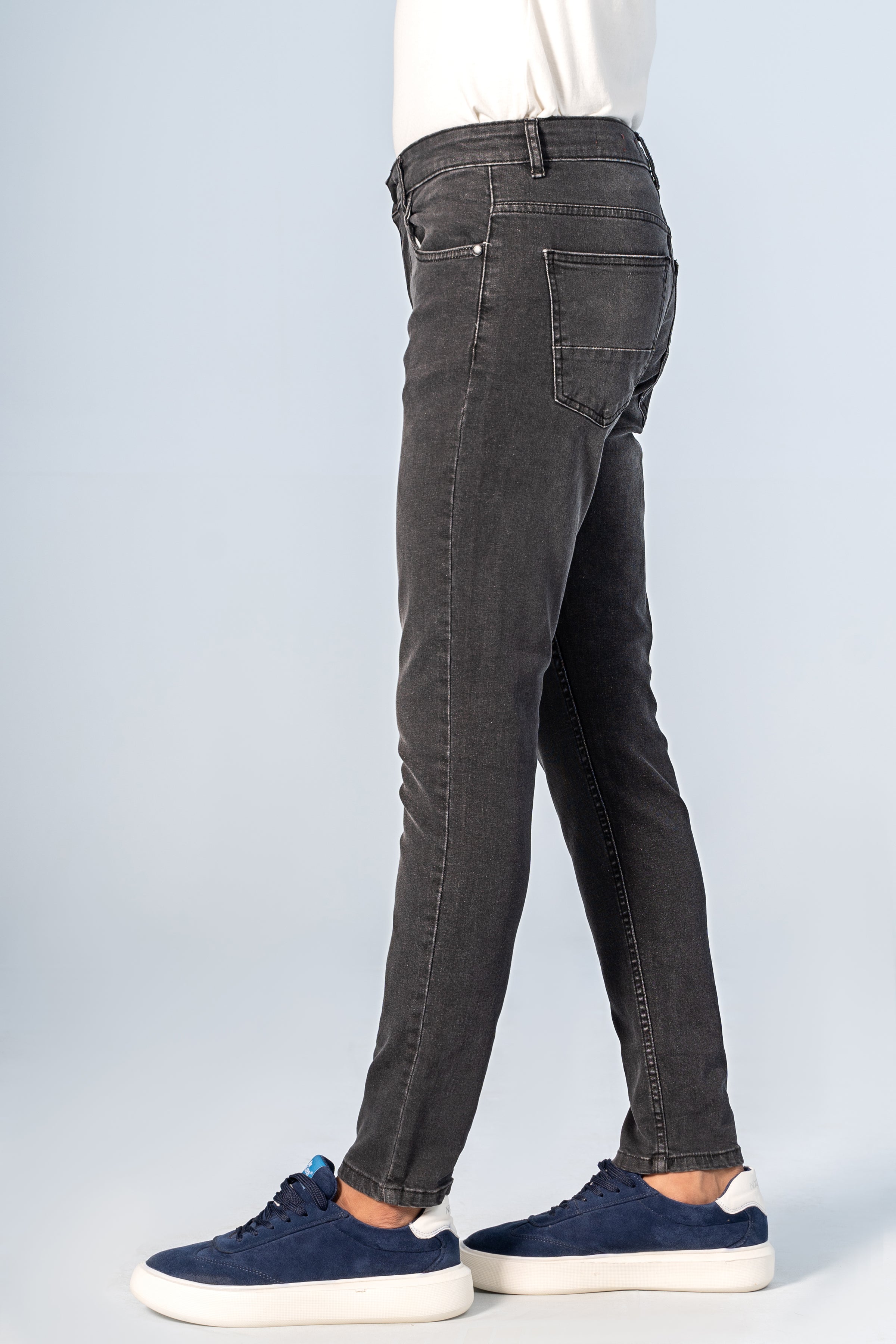 SKINNY LEG DENIM JEANS DARK GREY - Charcoal Clothing