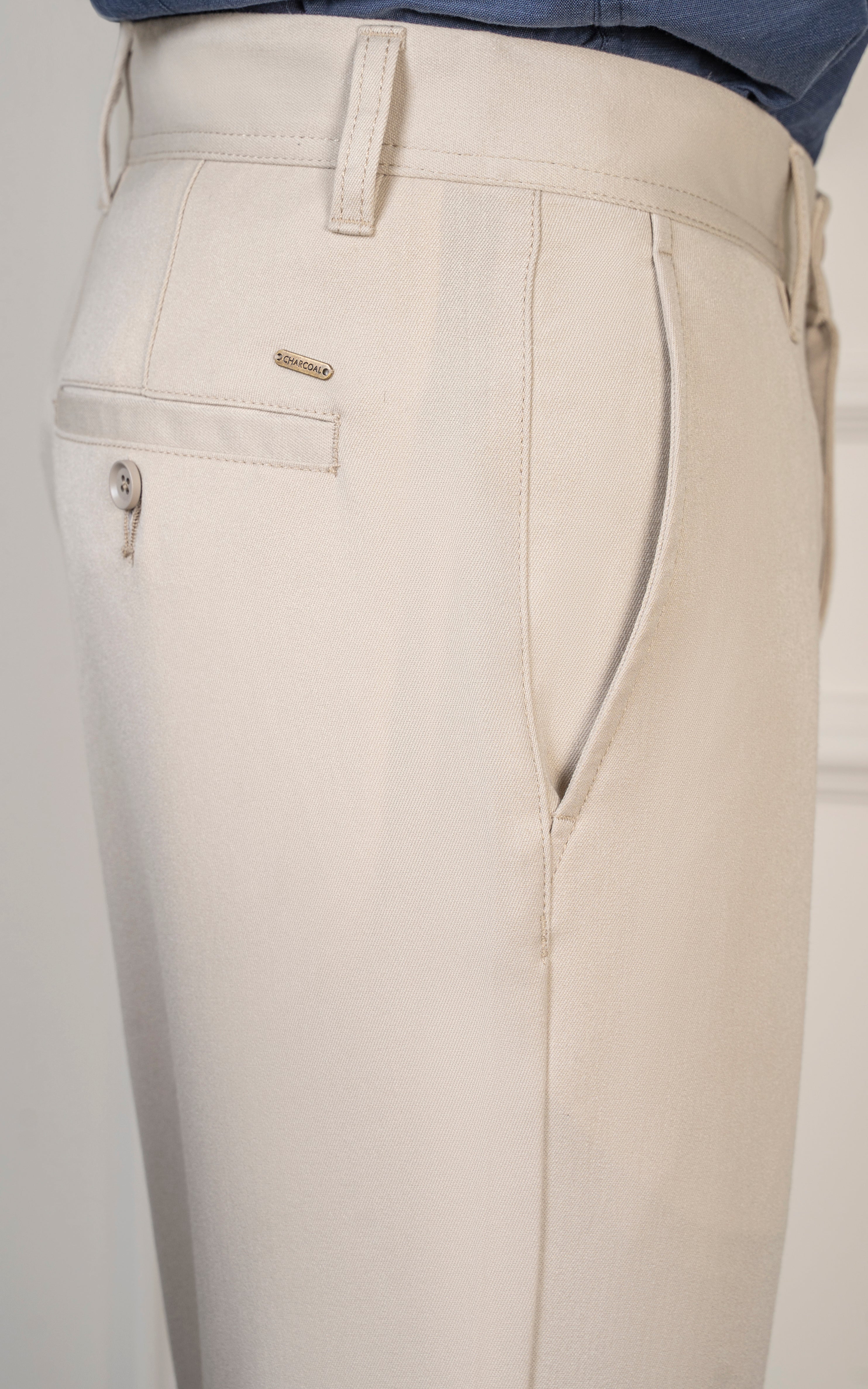 LOOSE FIT PLAIN PANT  LIGHT KHAKI