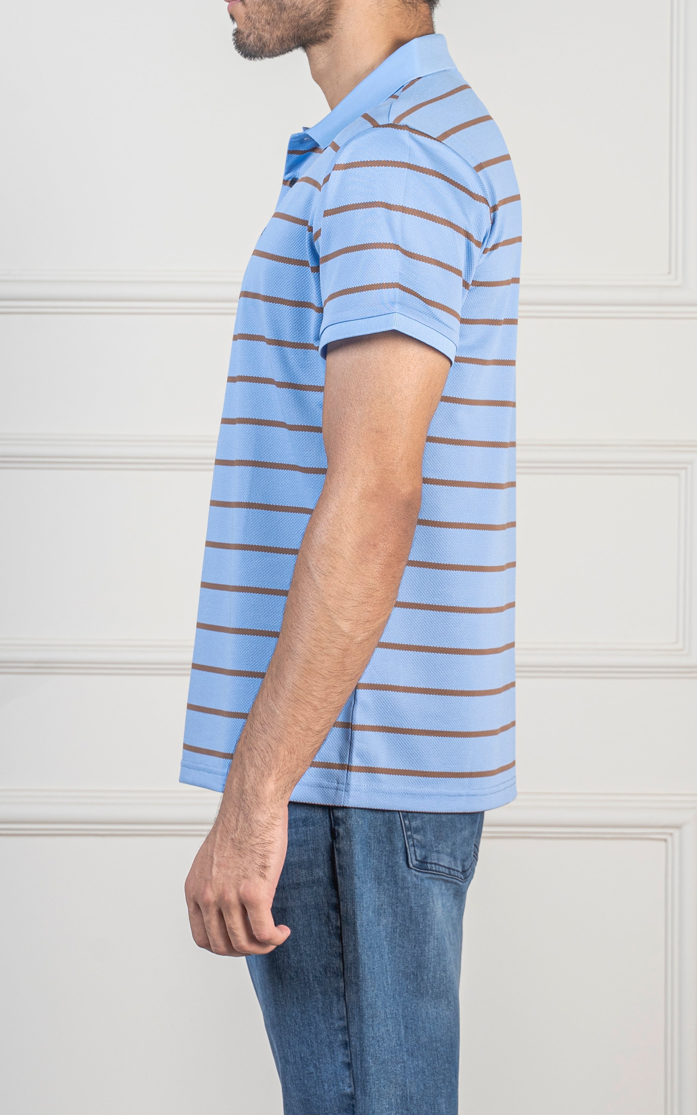 EXECUTIVE STRIPPED POLO SHIRT BLUE