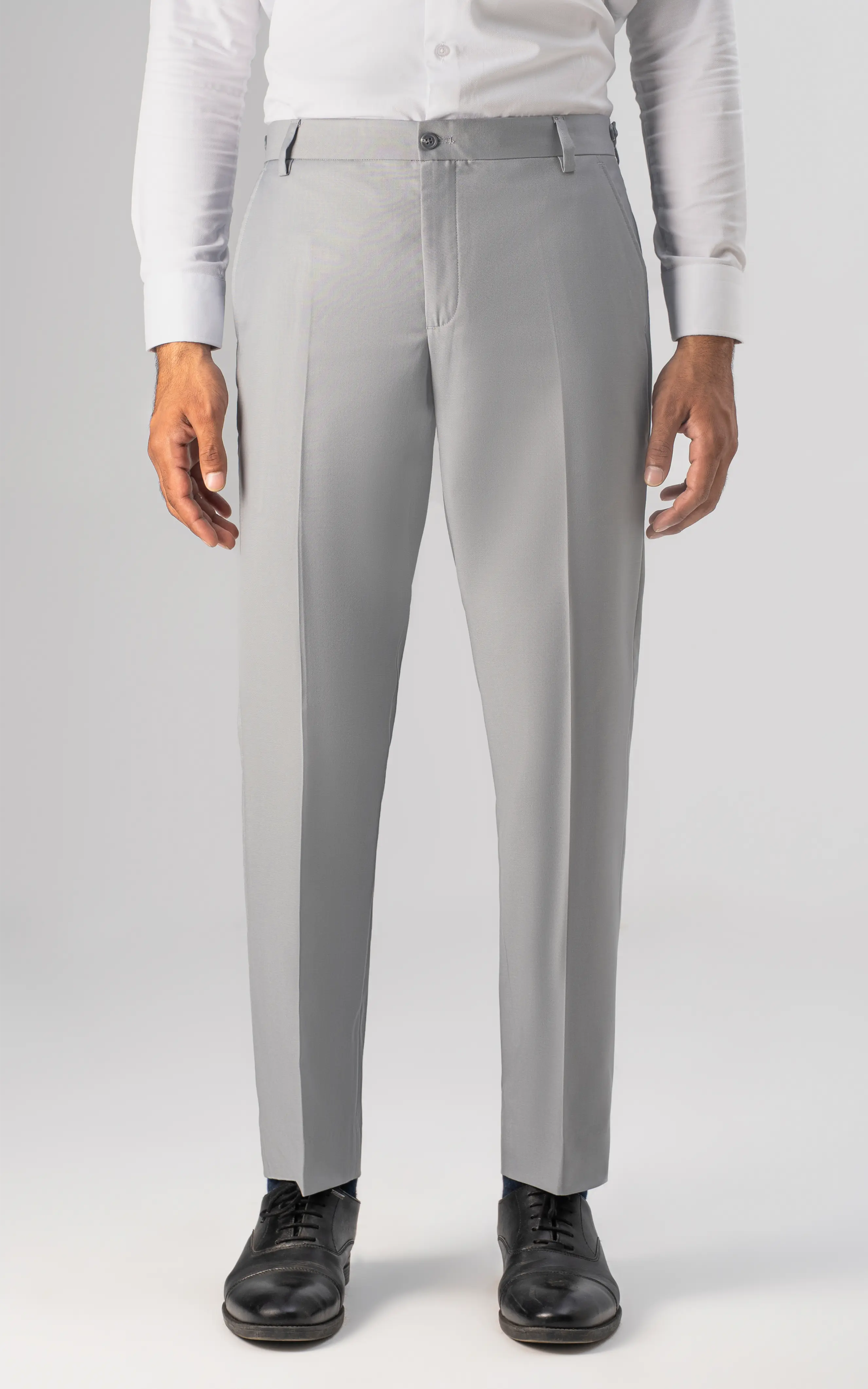 Adjustable Waist Dress Pant Light Grey