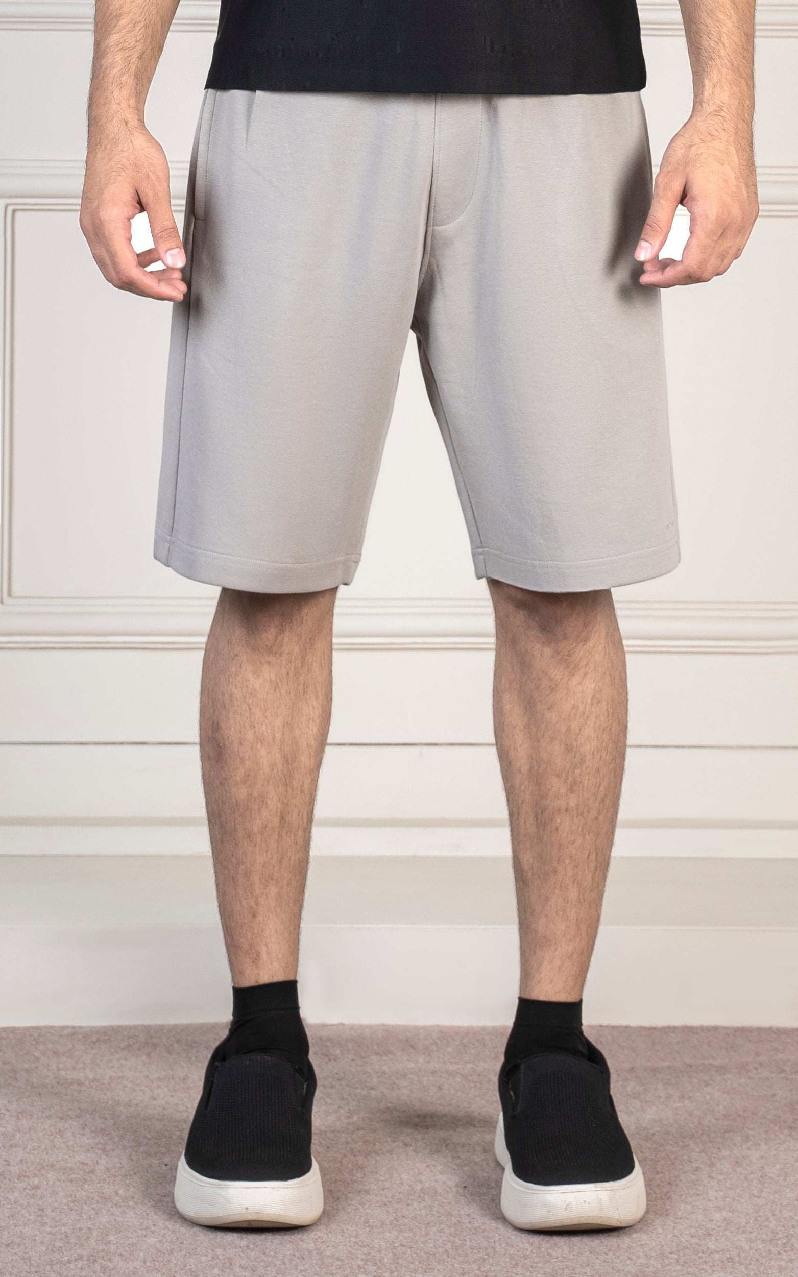 REGULAR FIT INTERLOCK SHORT MOUSE GREY