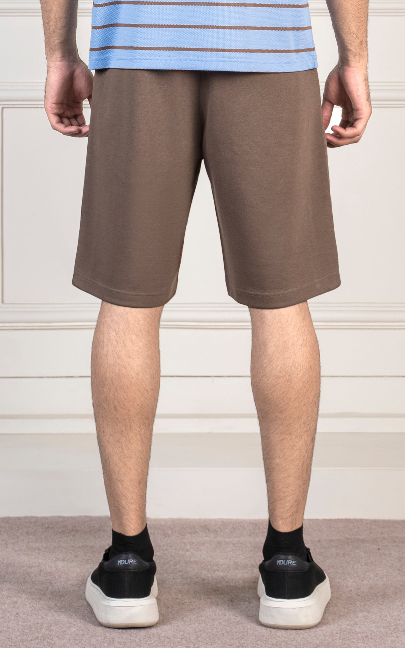 REGULAR FIT INTERLOCK SHORT DARK KHAKI