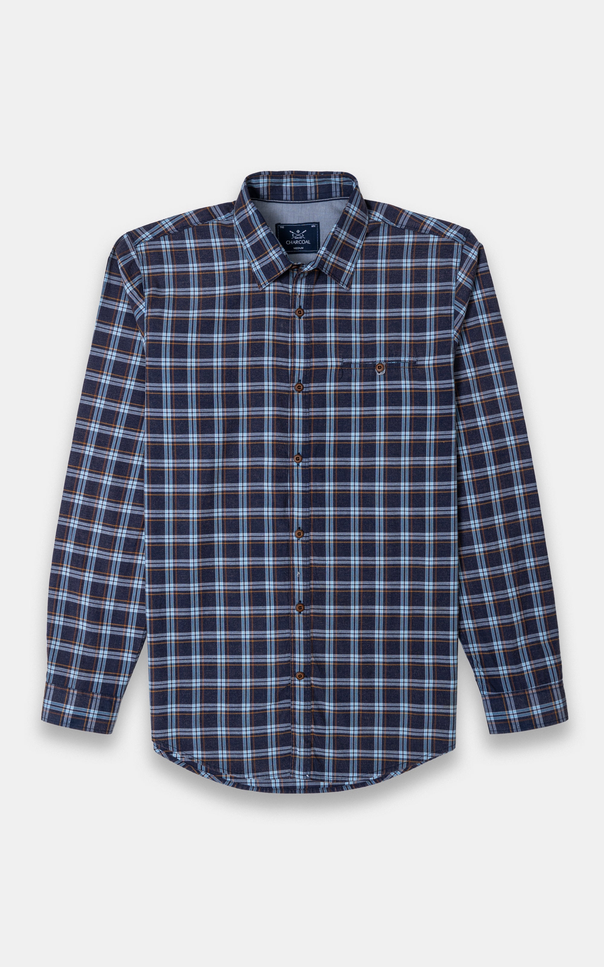 CASUAL SHIRT NAVY SKY CHECK