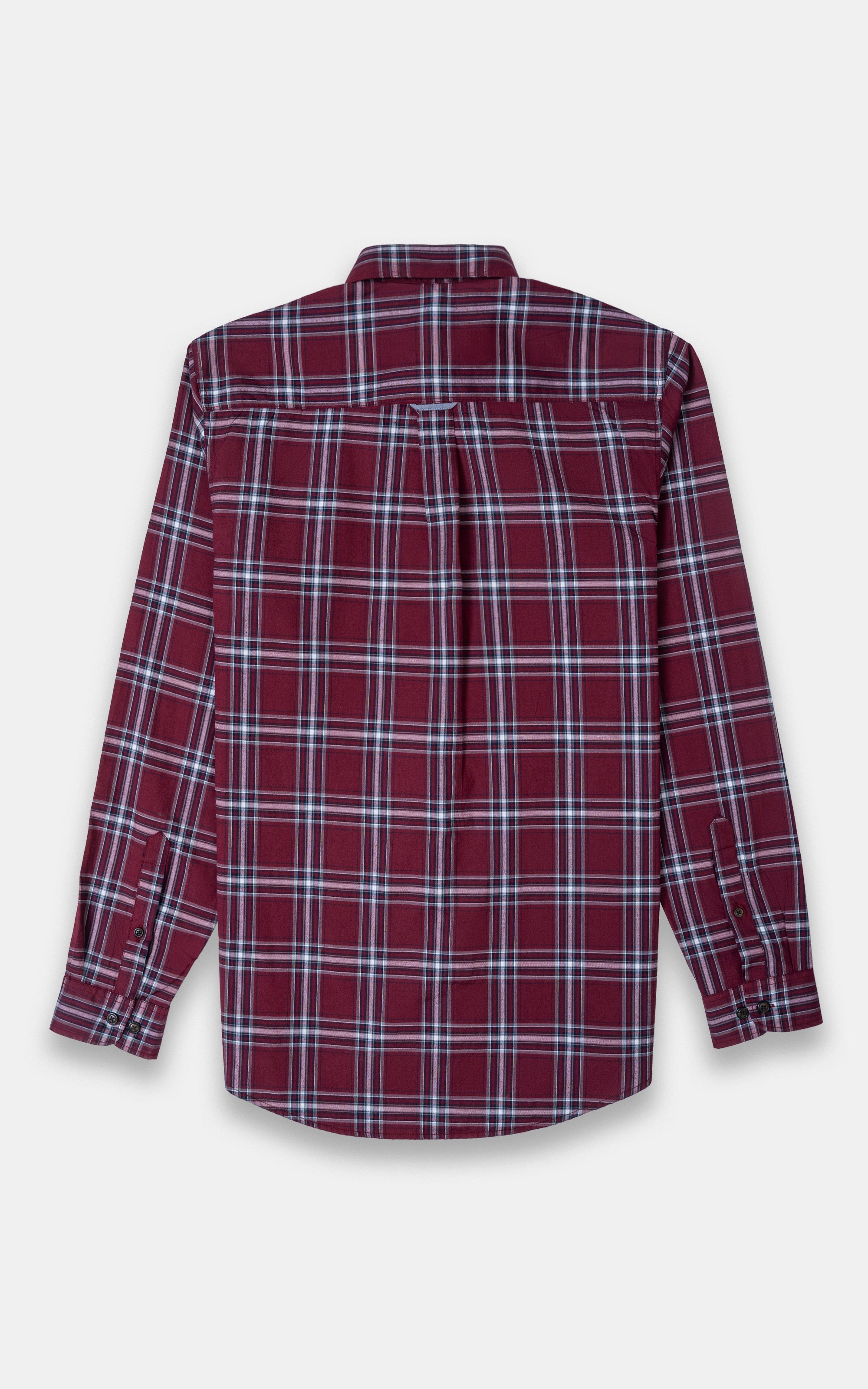 CASUAL SHIRT MAROON CHECK