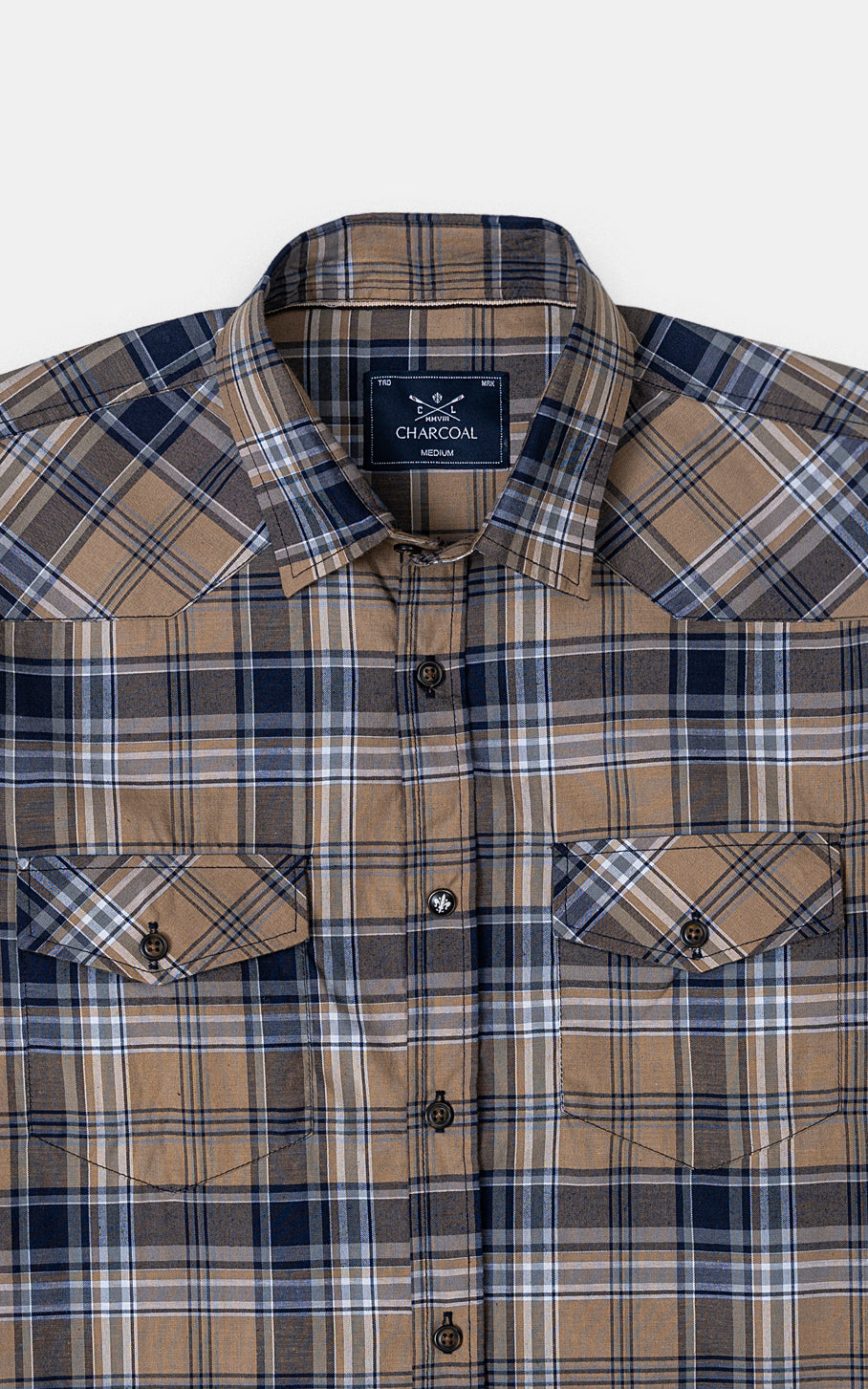 CASUAL SHIRT KHAKI CHECK