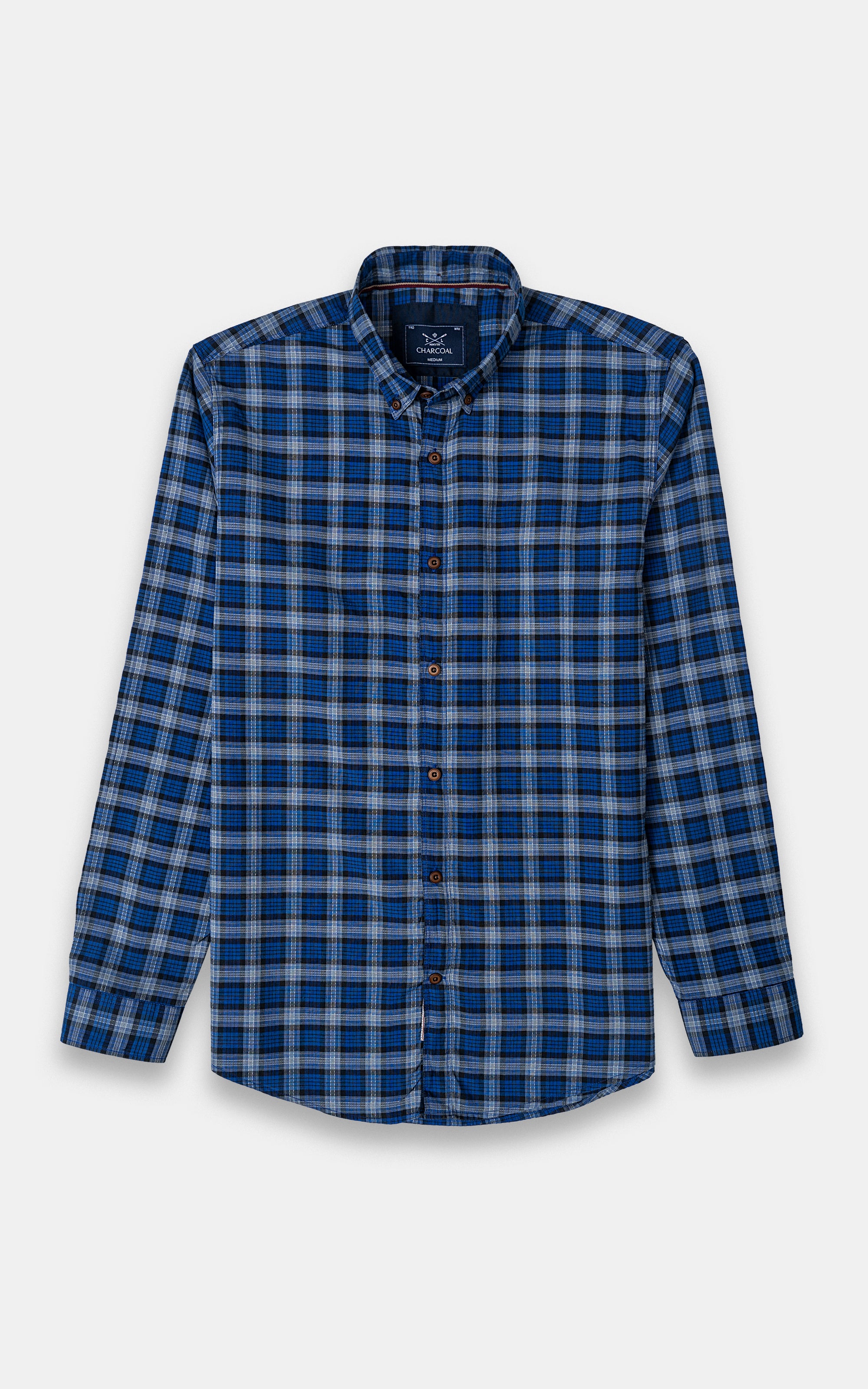 CASUAL SHIRT NAVY GREY CHECK