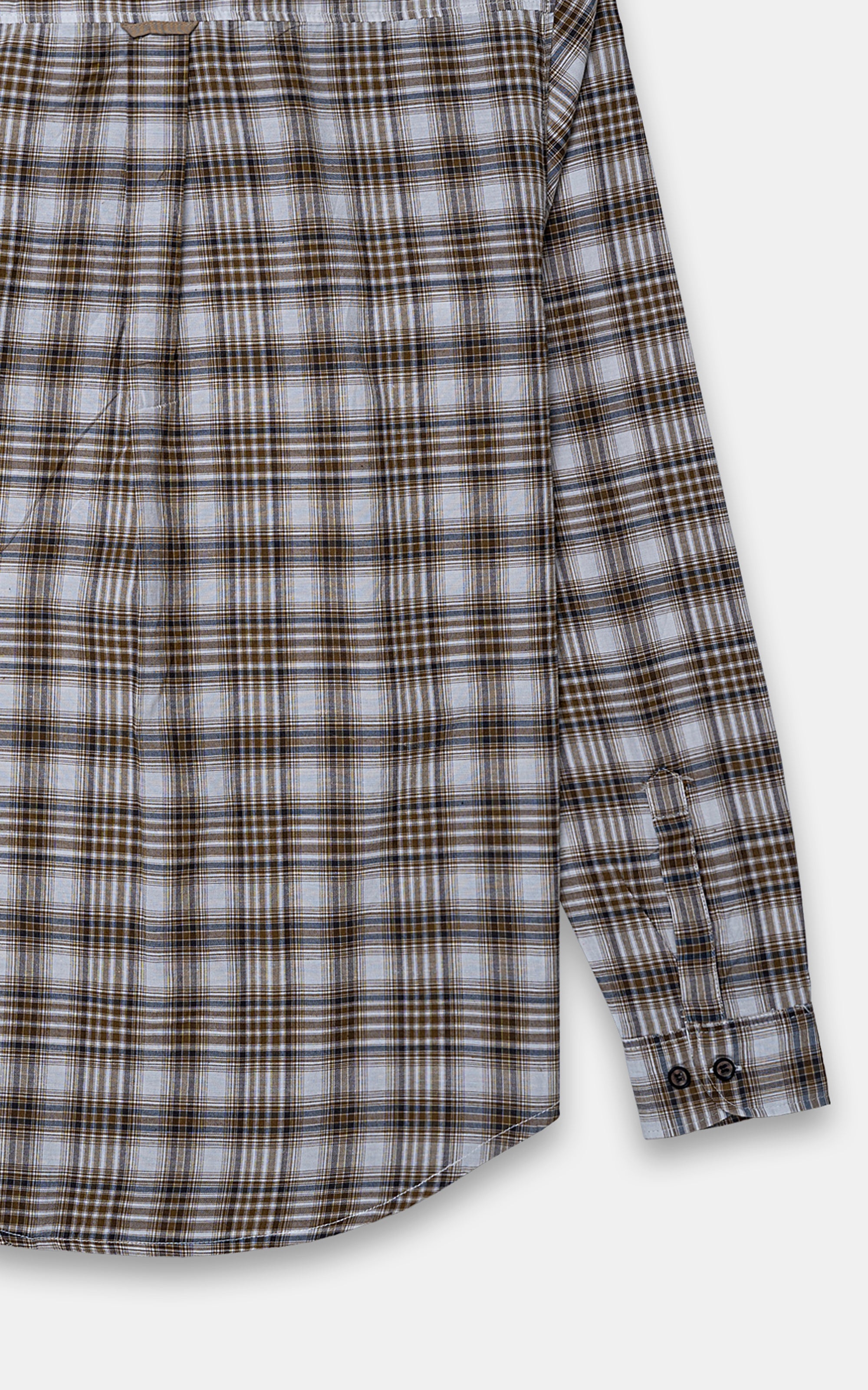 CASUAL SHIRT BEIGE KHAKI CHECK