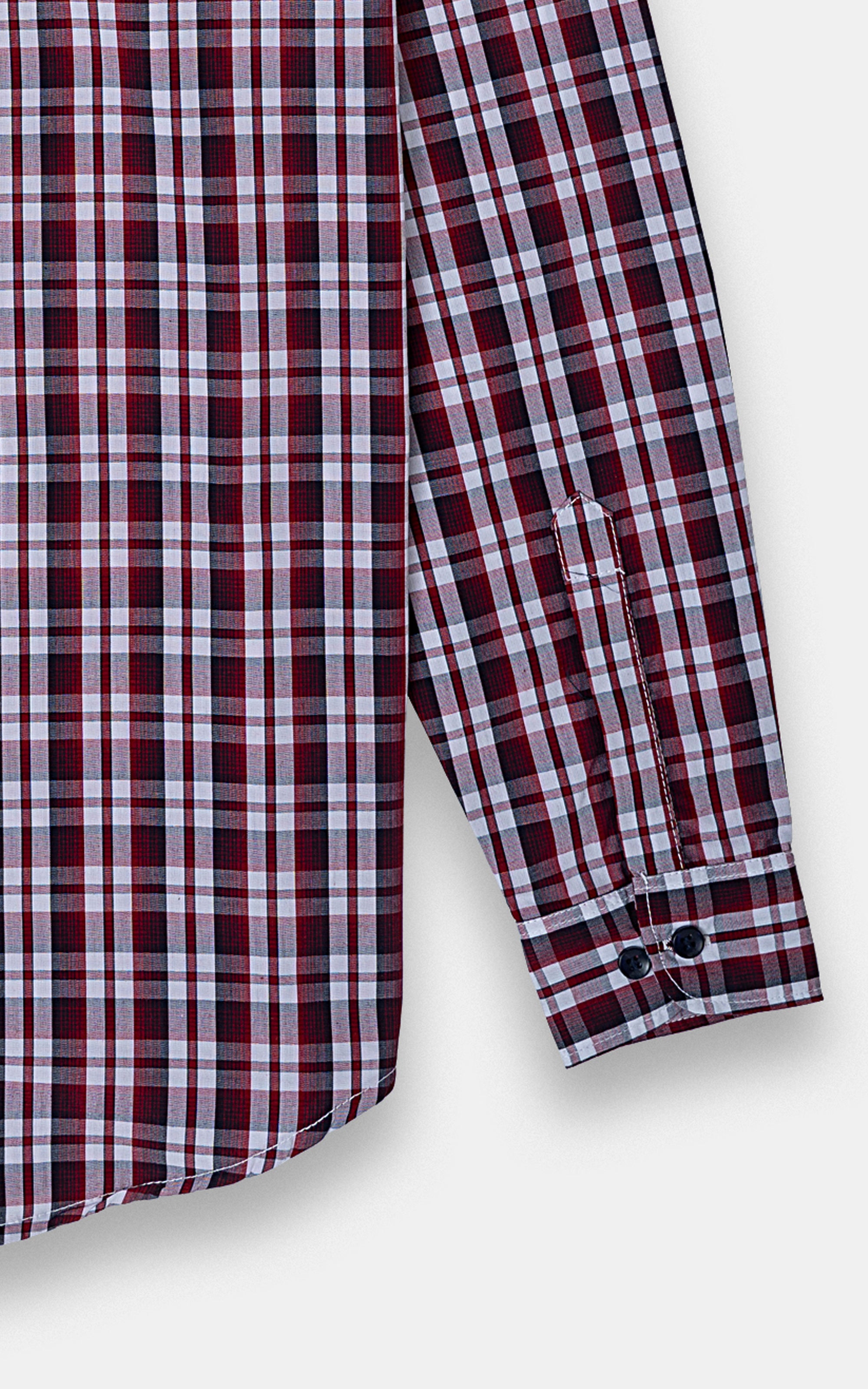 CASUAL SHIRT MAROON CHECK