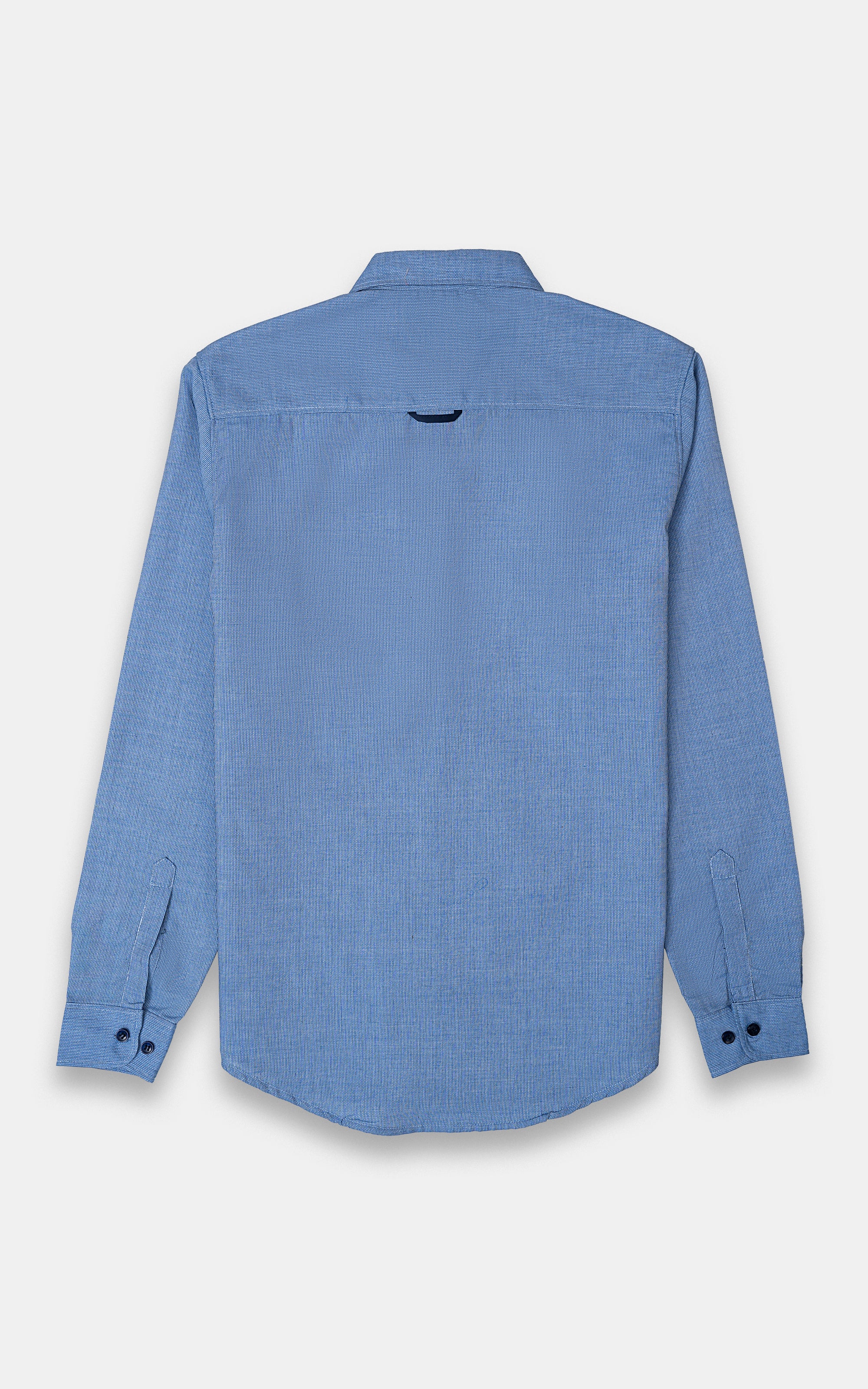 CASUAL SHIRT BLUE TEXTURED