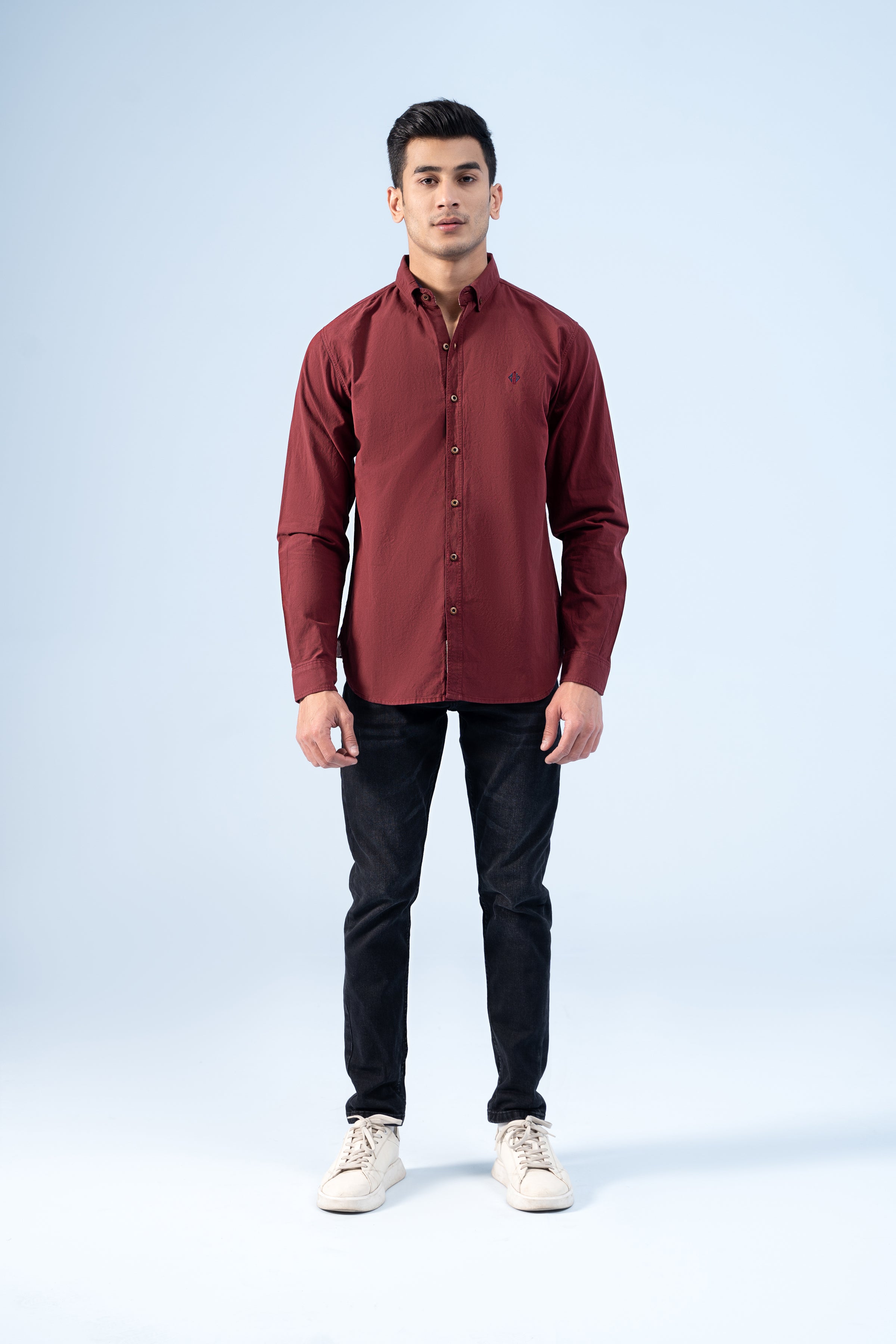 CASUAL SHIRT MAROON - Charcoal Clothing