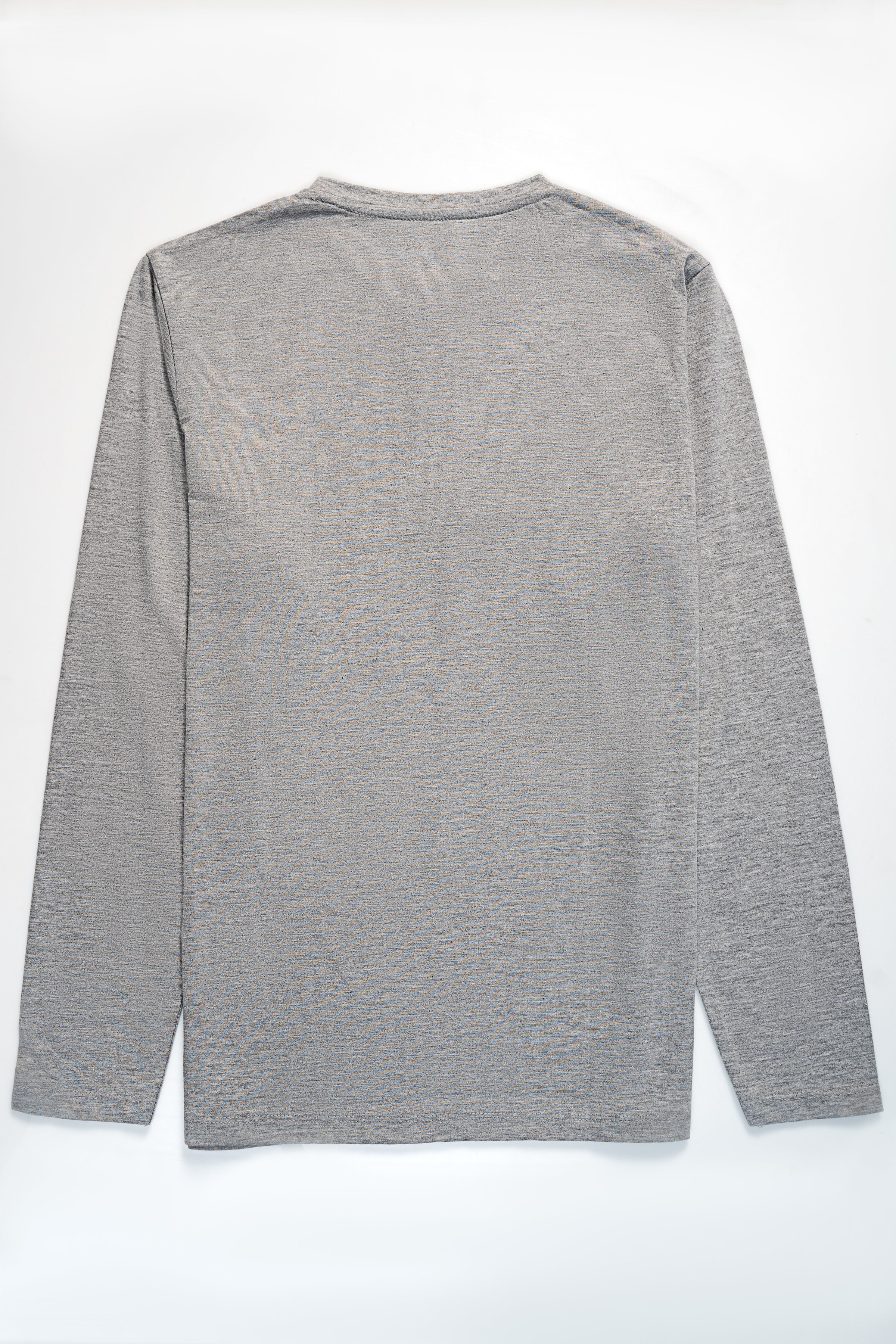T SHIRT HENLY F/S GREY MELANGE - Charcoal Clothing