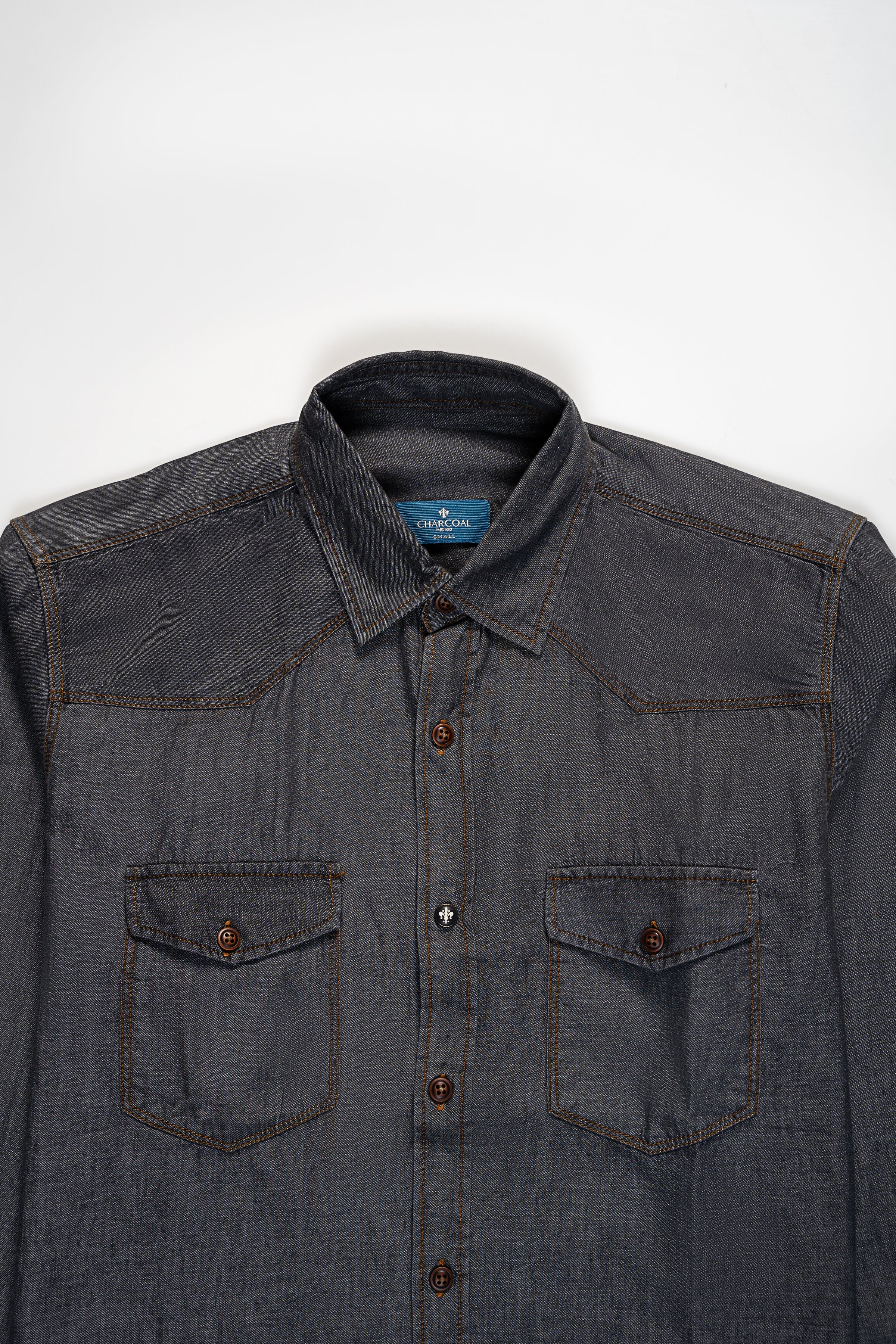DENIM SHIRT DARK GREY - Charcoal Clothing