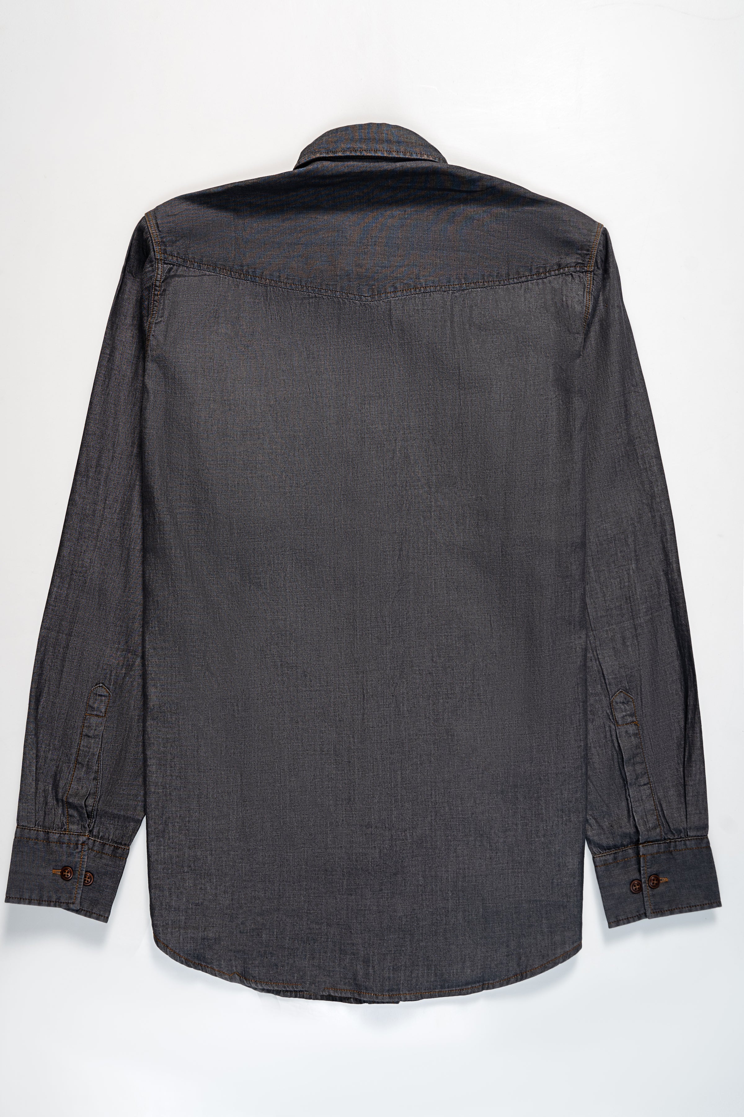 DENIM SHIRT DARK GREY - Charcoal Clothing