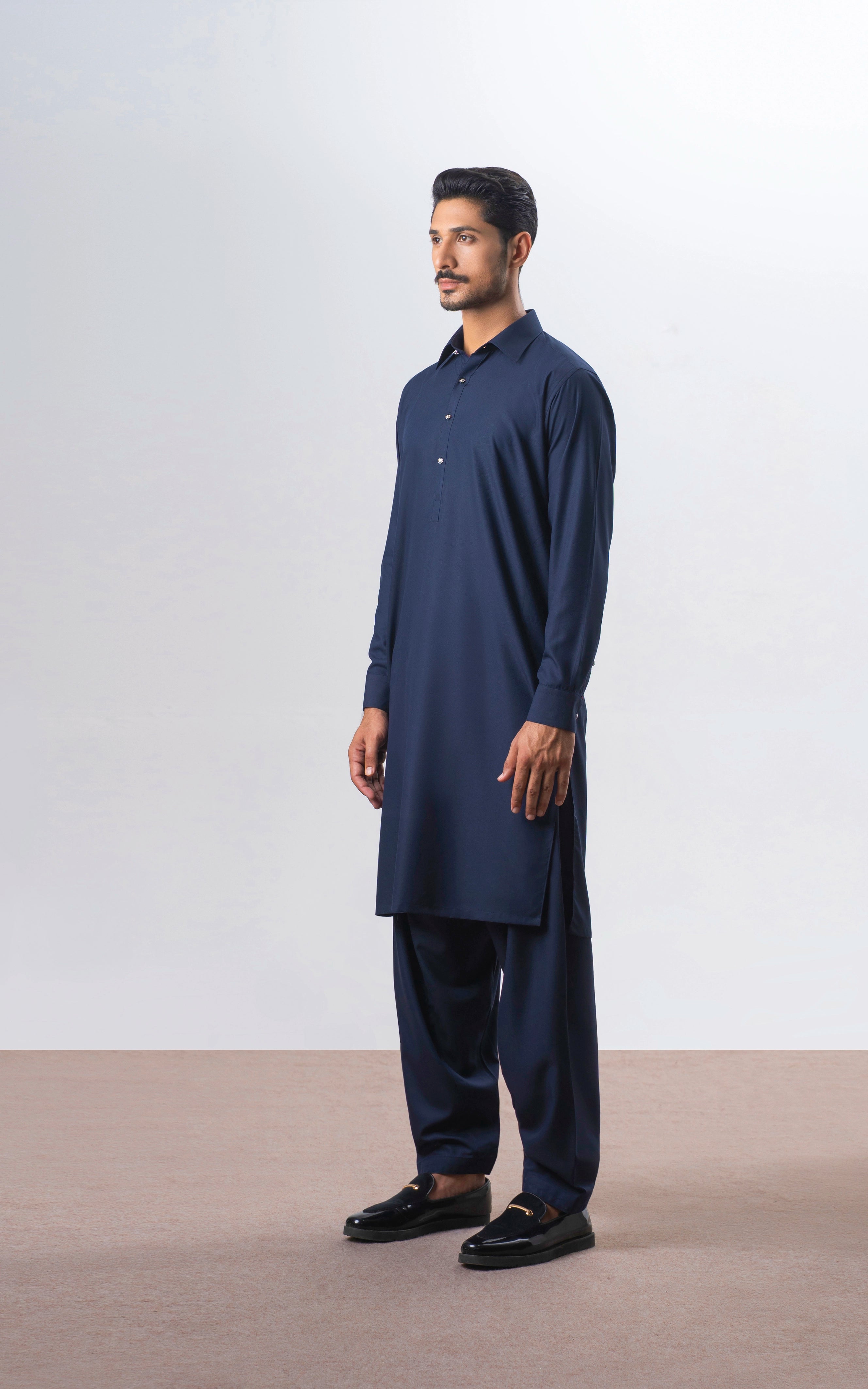 TWILL BLENDED KAMEEZ SHALWAR | SIGNATURE COLLECTION NAVY