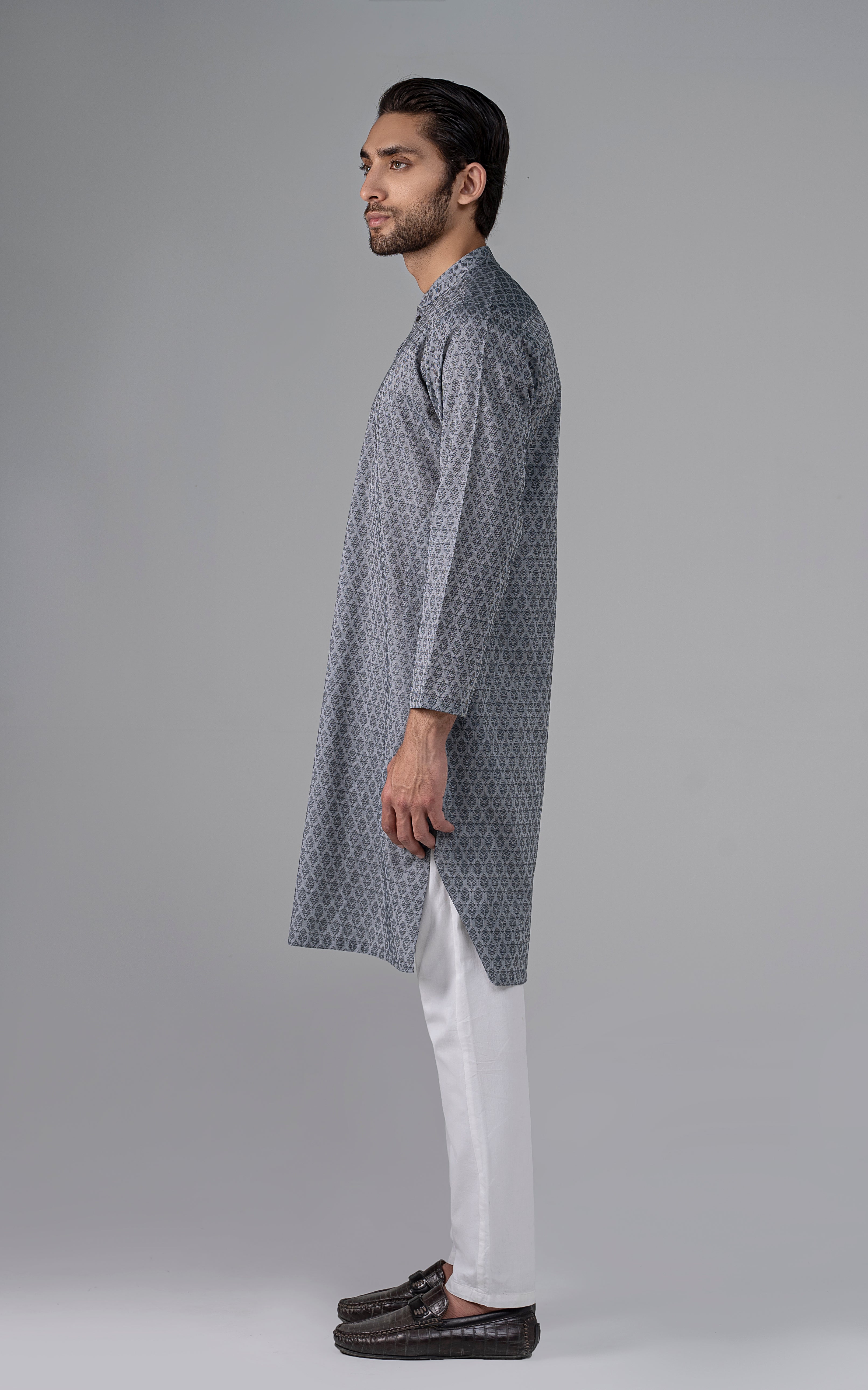 JACQUARD YARN DYED KURTA - PREMIUM COLLECTION SAGE