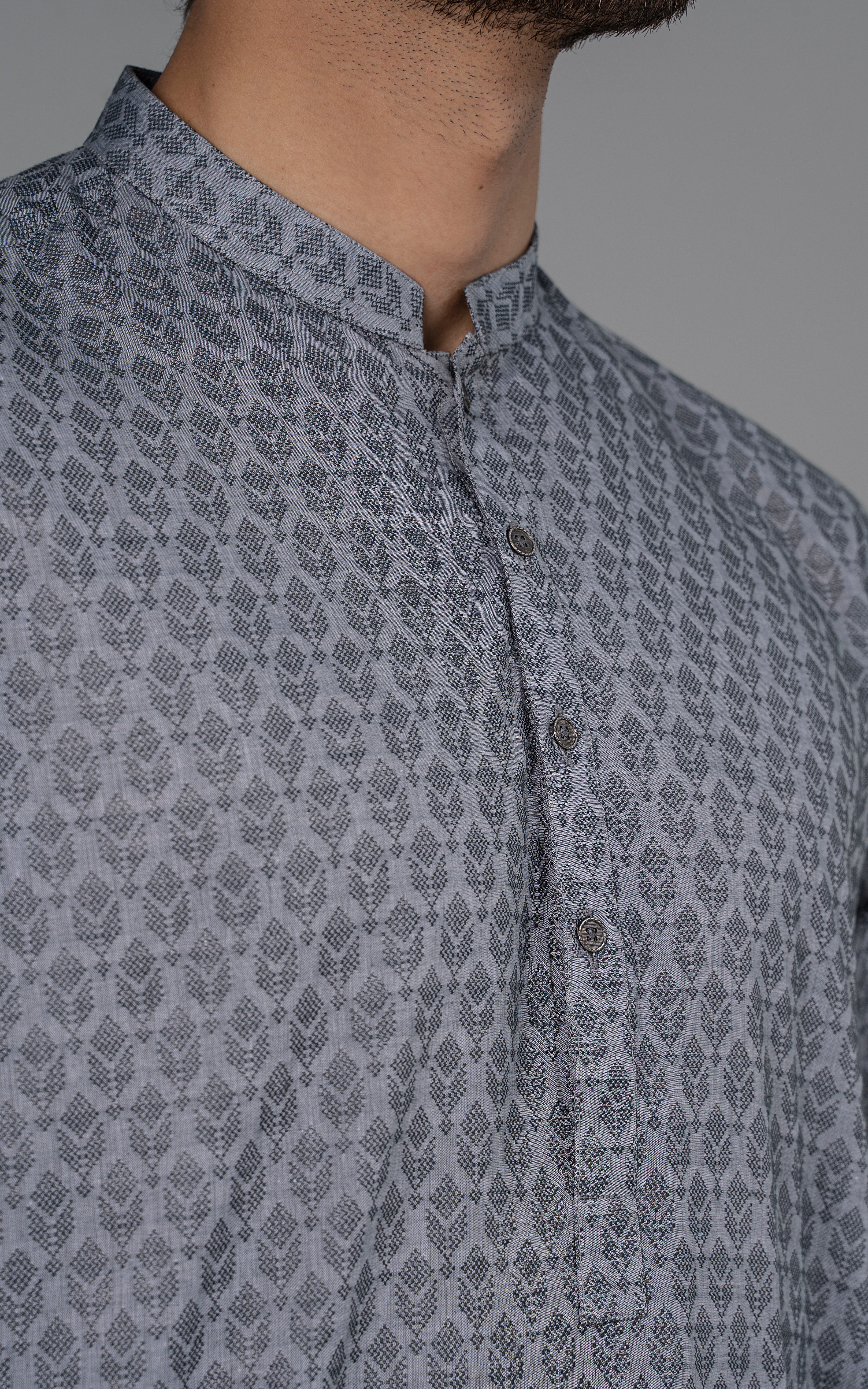 JACQUARD YARN DYED KURTA - PREMIUM COLLECTION SAGE