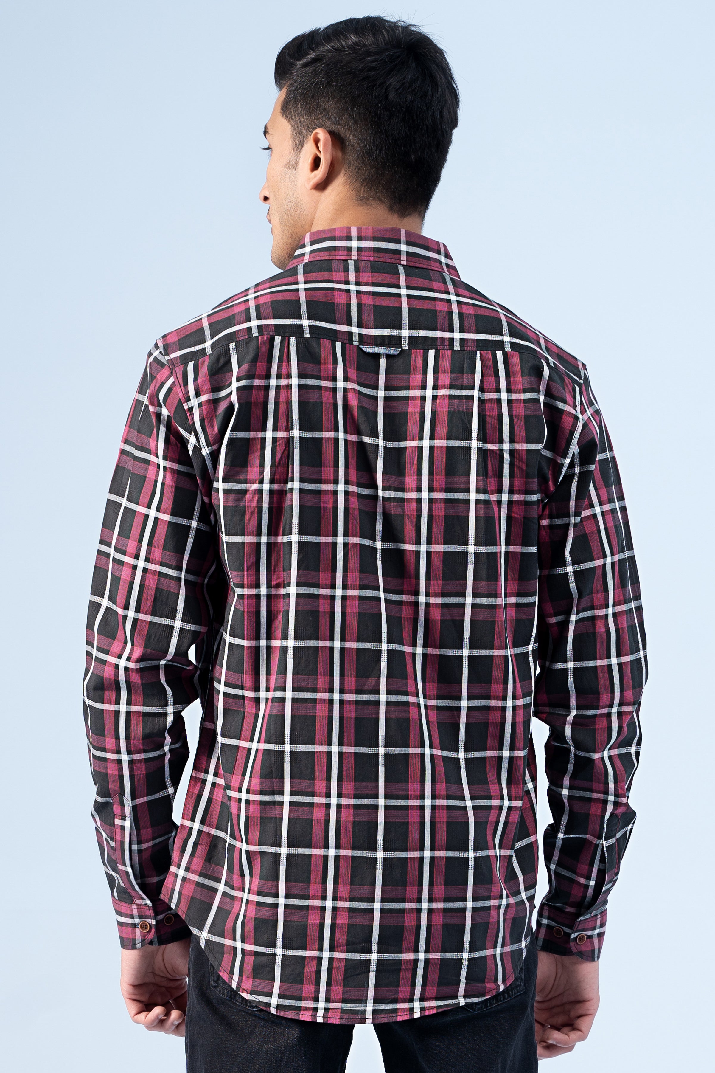 CASUAL SHIRT MAHROON BLACK - Charcoal Clothing