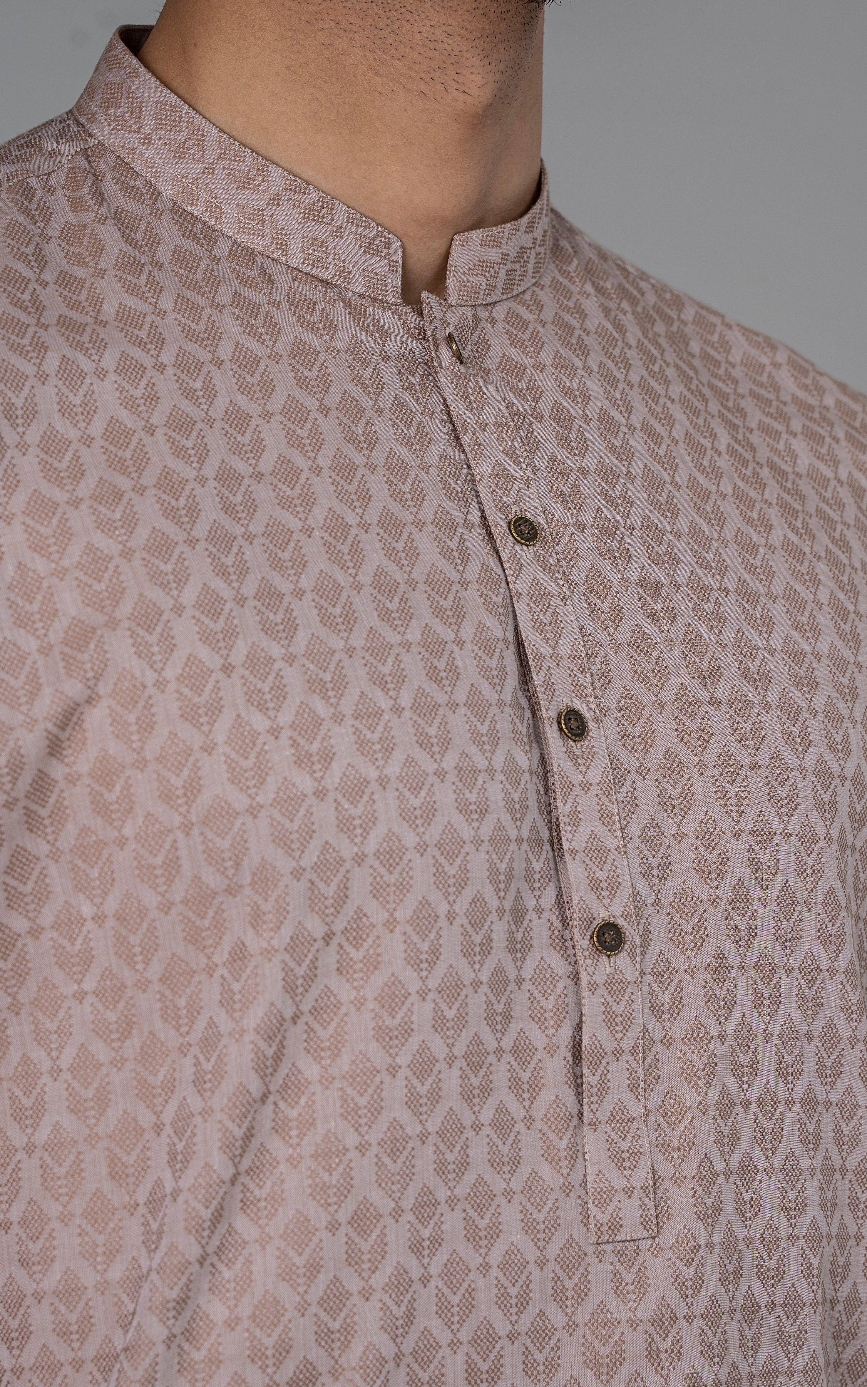 JACQUARD YARN DYED KURTA - PREMIUM COLLECTION BROWN