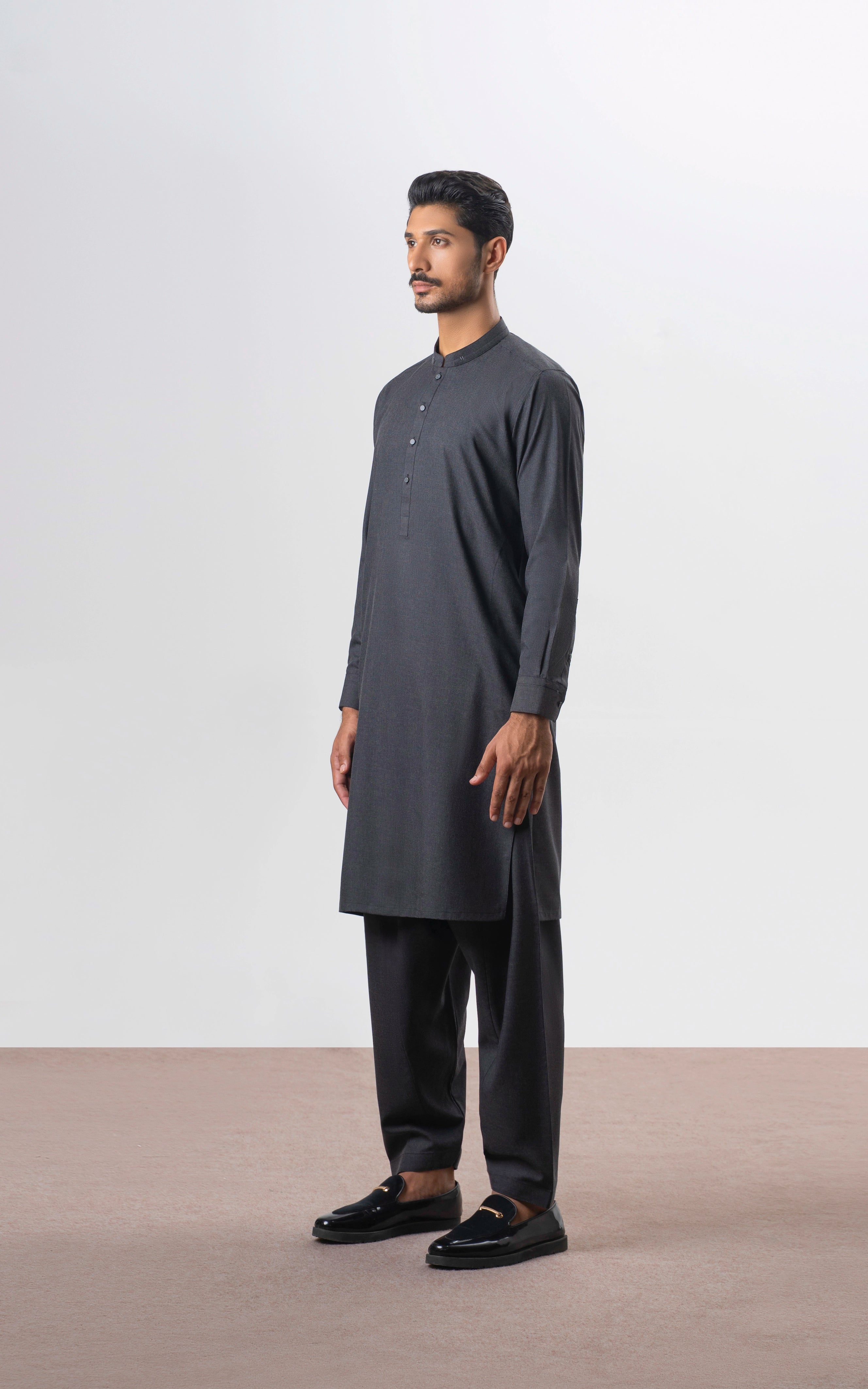 BLENDED KAMEEZ SHALWAR | PREMIUM COLLECTION CHARCOAL GREY