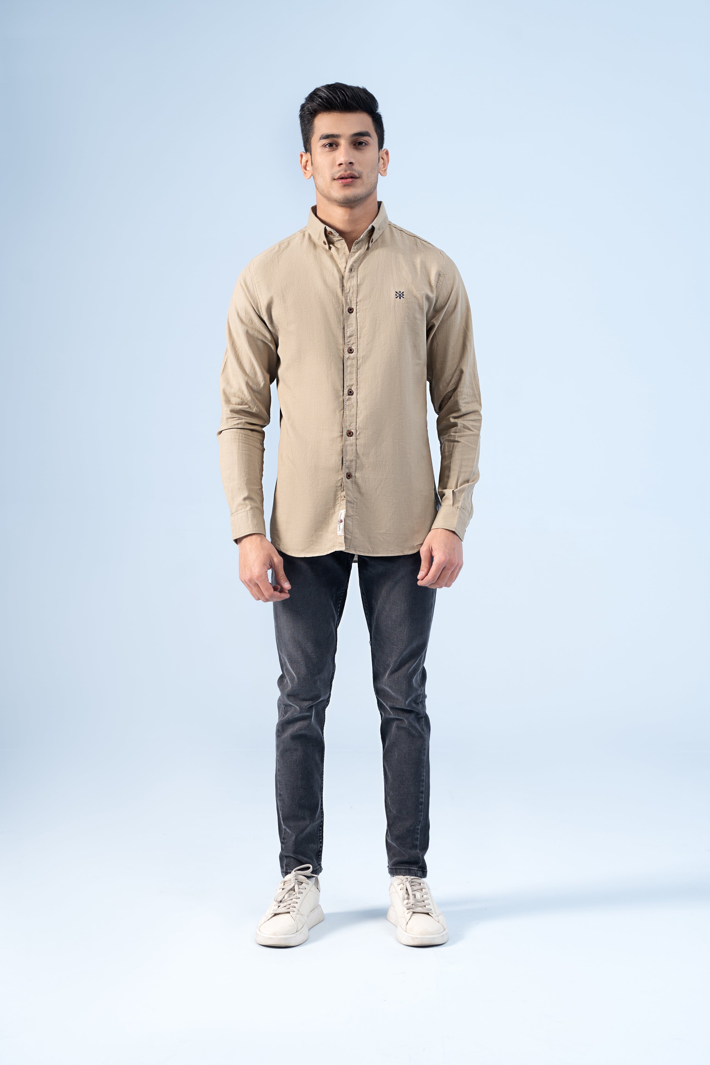 CASUAL SHIRT KHAKI - Charcoal Clothing