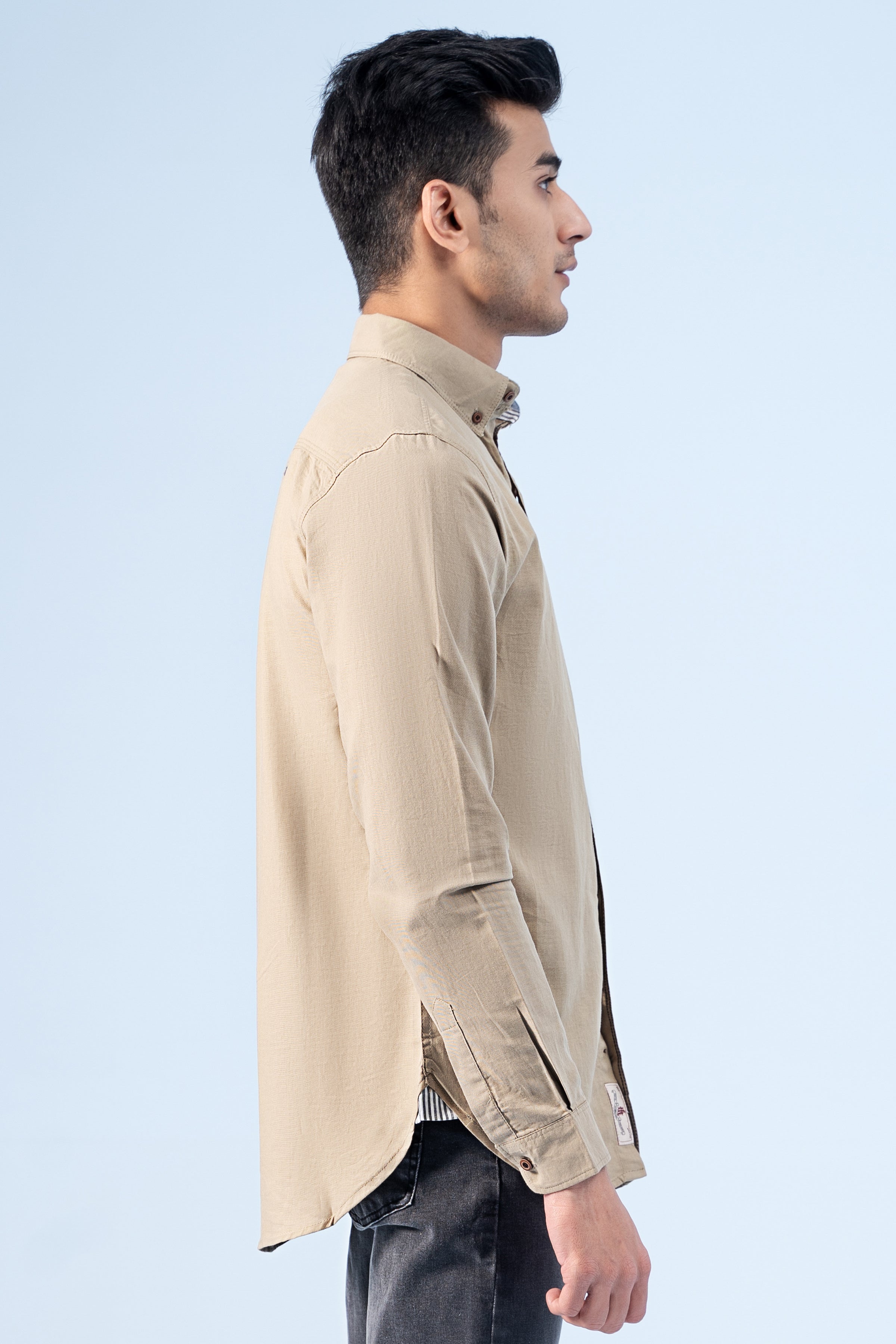 CASUAL SHIRT KHAKI - Charcoal Clothing