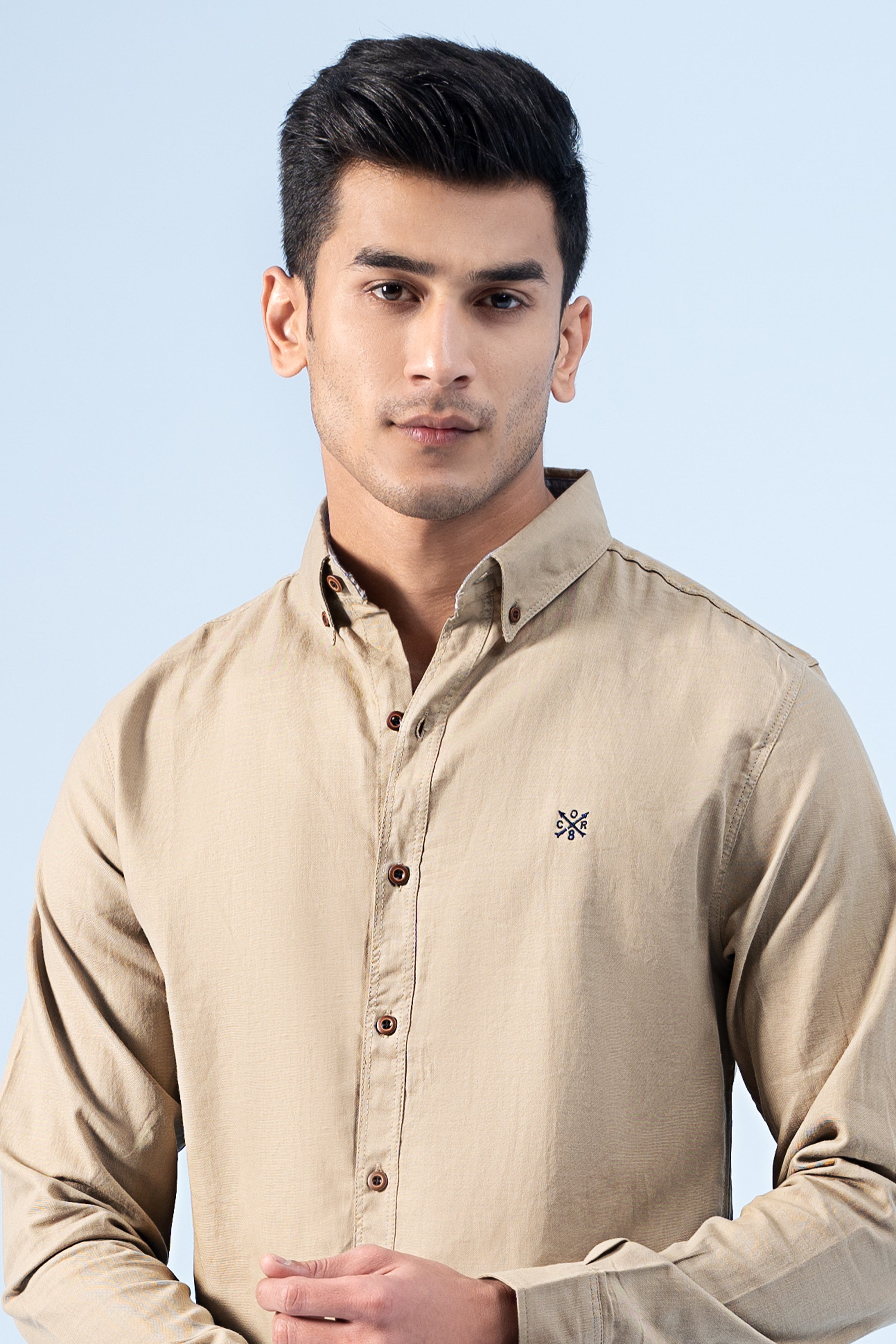 CASUAL SHIRT KHAKI - Charcoal Clothing